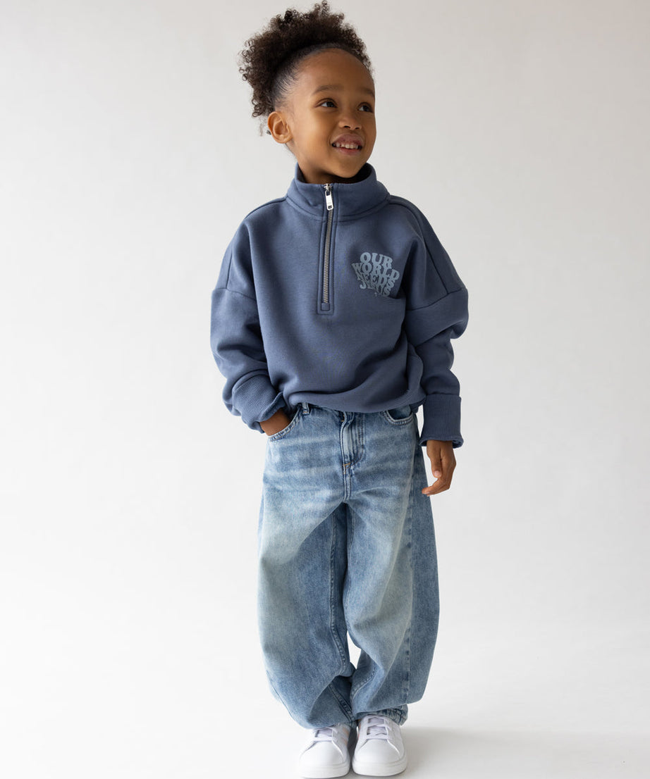 Unsere Welt braucht Jesus Kinder-Half-Zip