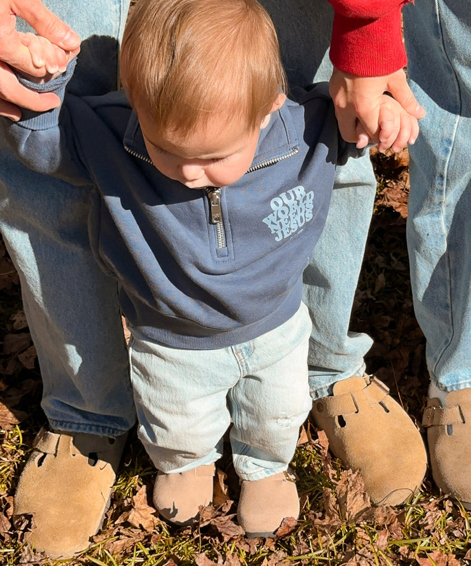Unsere Welt braucht Jesus Kinder-Half-Zip