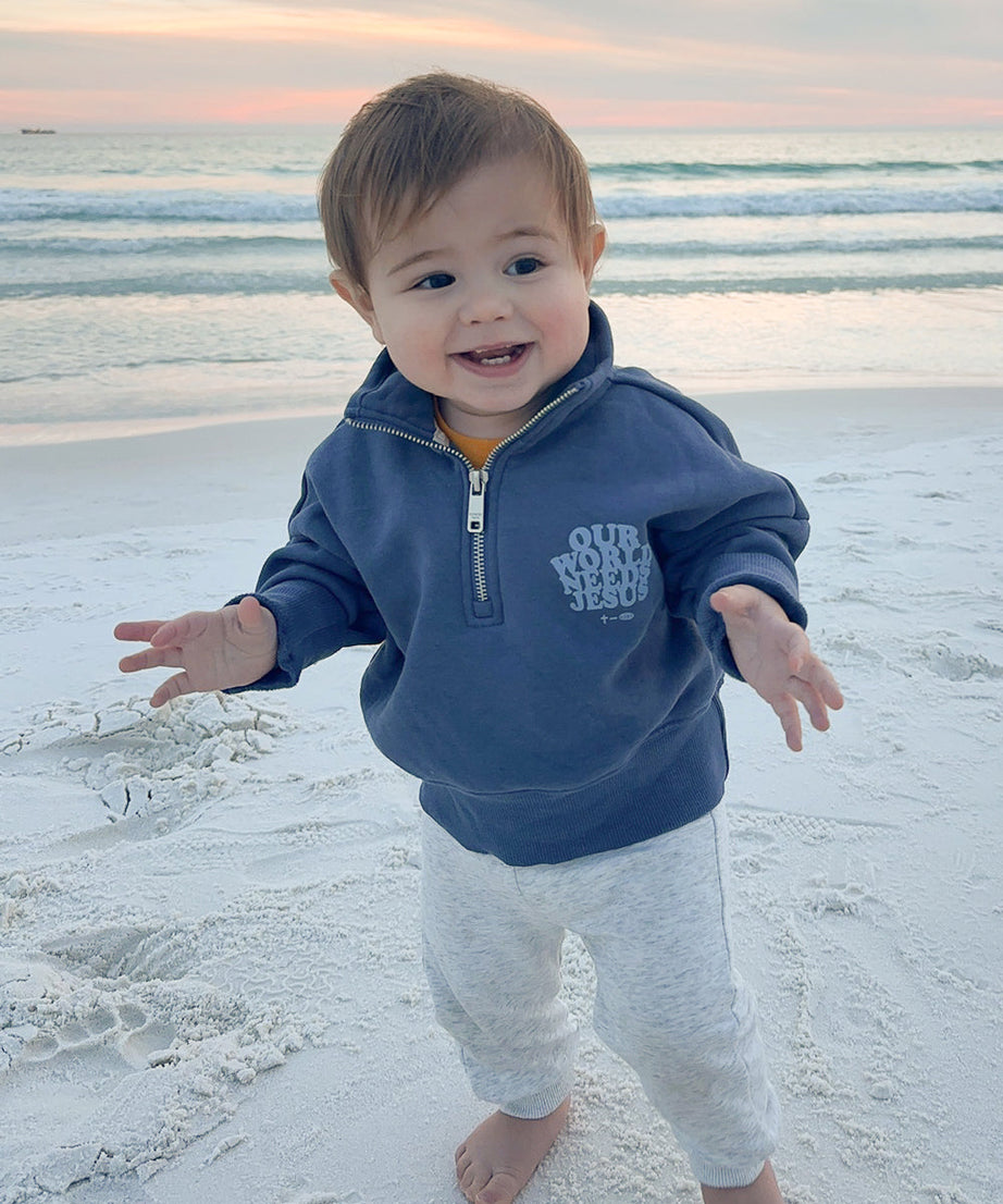 Unsere Welt braucht Jesus Kinder-Half-Zip