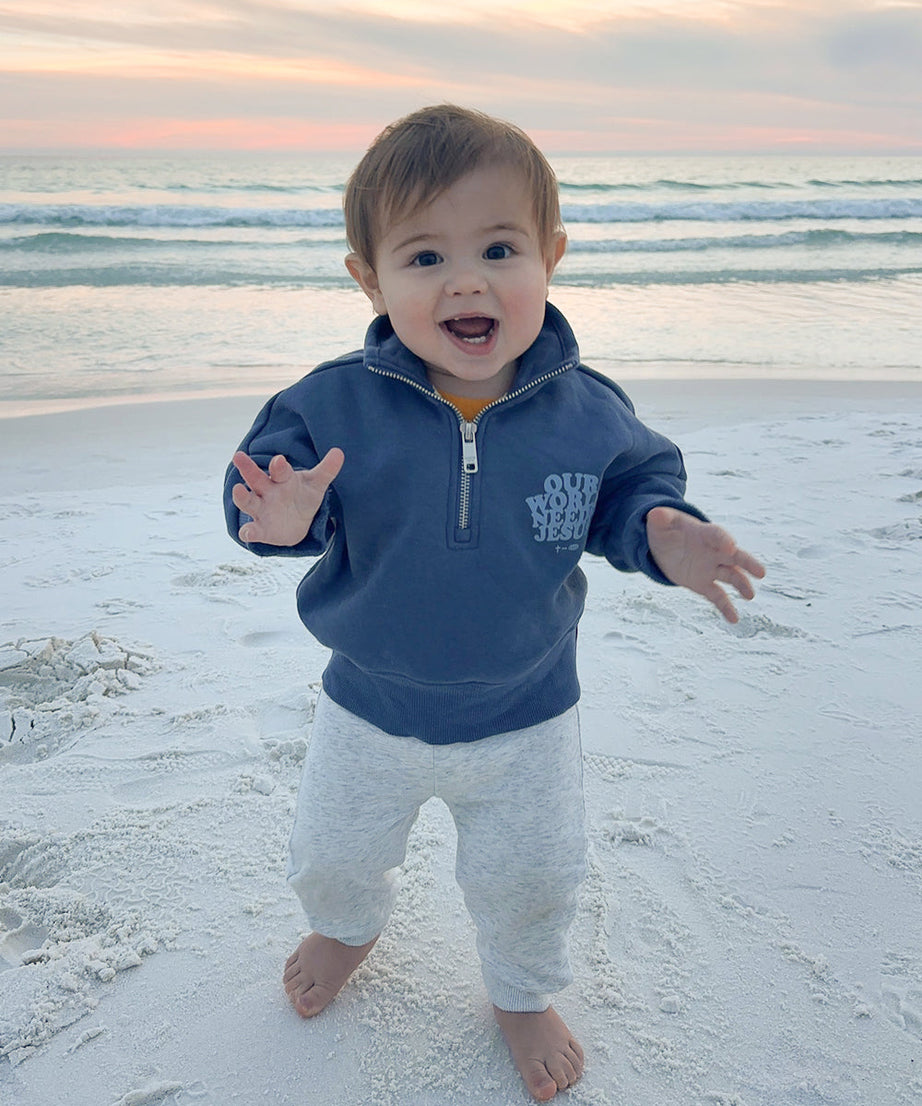 Unsere Welt braucht Jesus Kinder-Half-Zip