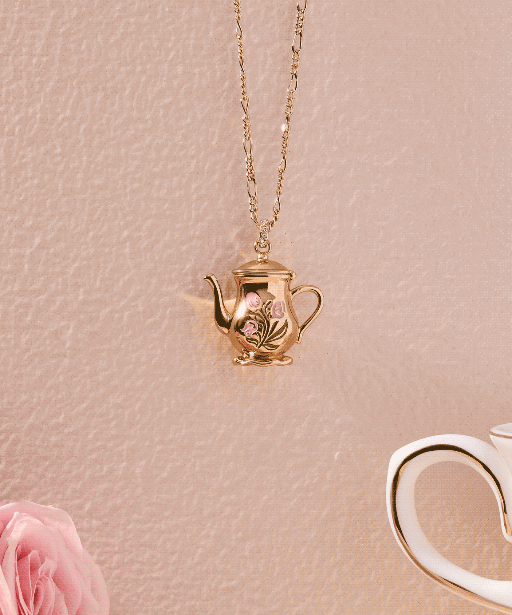 Tea Party Kettle Locket Pendant Necklace