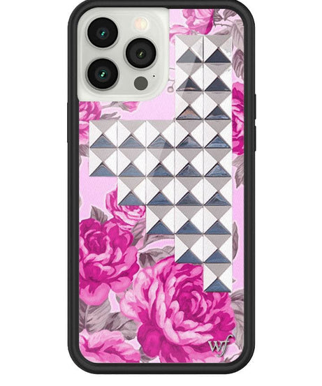 Pink Floral Stud iPhone Case