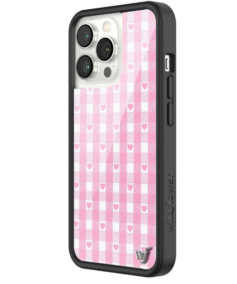Gingham Hearts | Pink iPhone Case