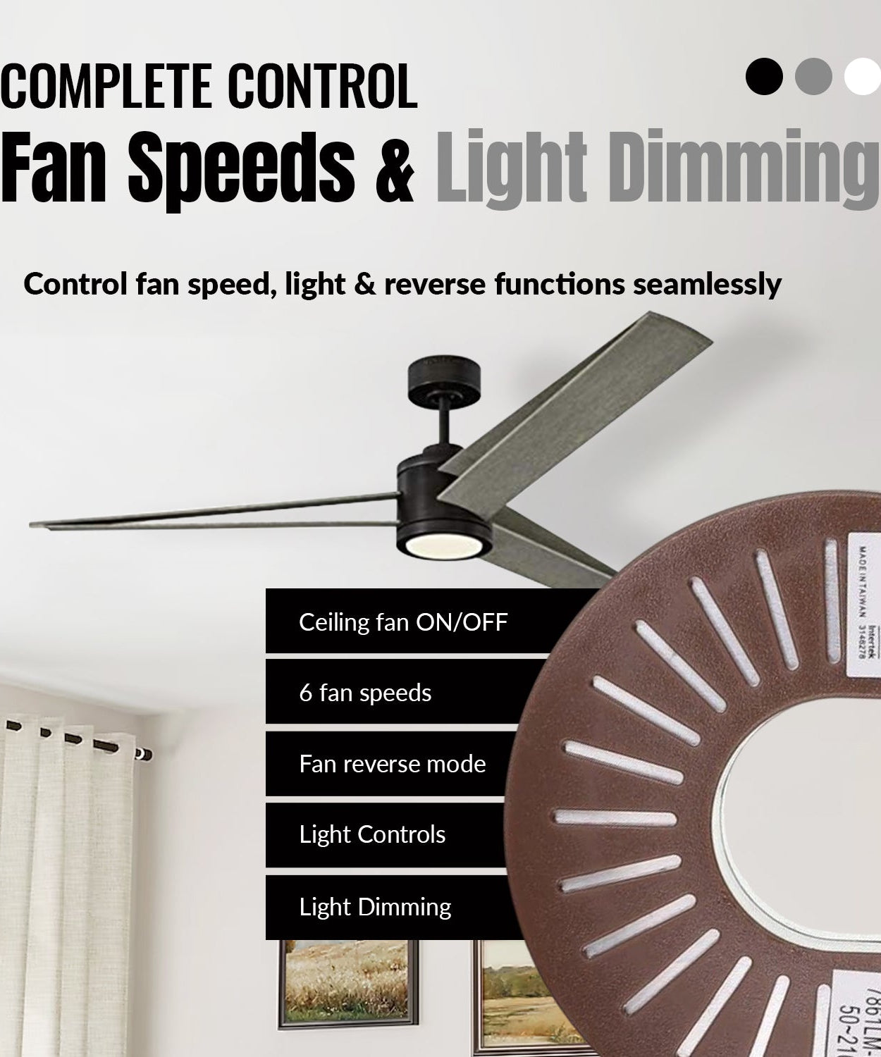 Anderic RH786R Replacement Ceiling Fan Receiver for Casablanca Stealth, Panama, Holliston | RH-786R, 7861LM-09