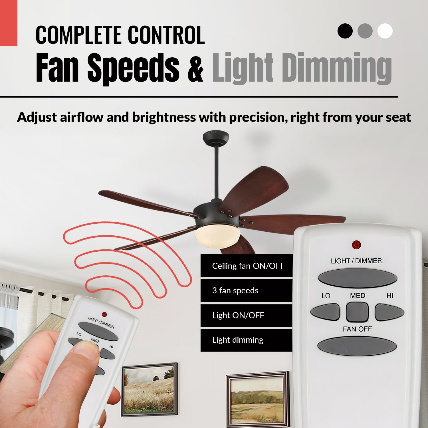 Anderic FAN-HD (UC7078T) Ceiling Fan Remote Control for Hampton Bay - RR7079T