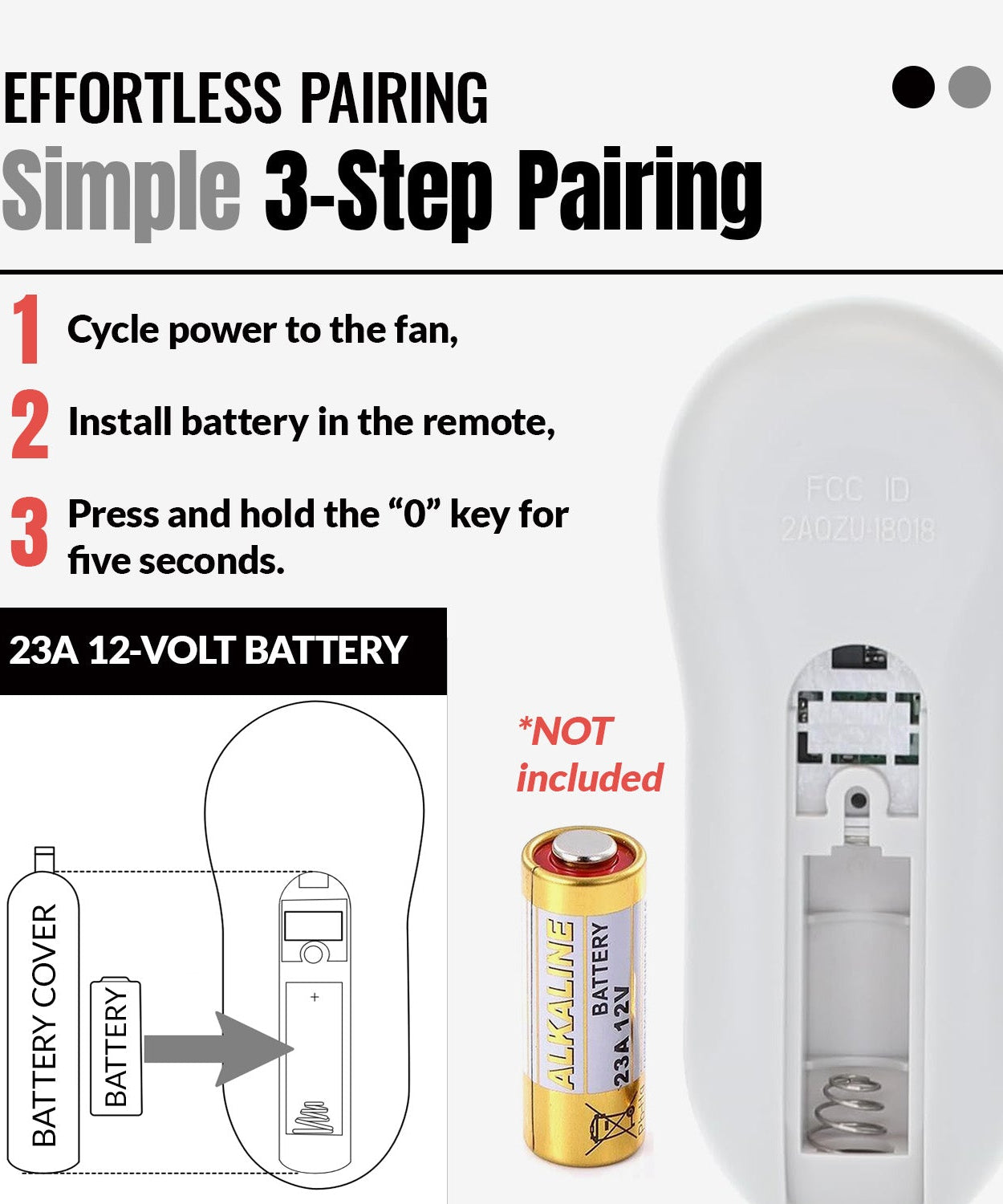Anderic RRTR214D Replacement Ceiling Fan Remote Control for Harbor Breeze TR214D, KUJCE10311, KUJCE10712, and Others