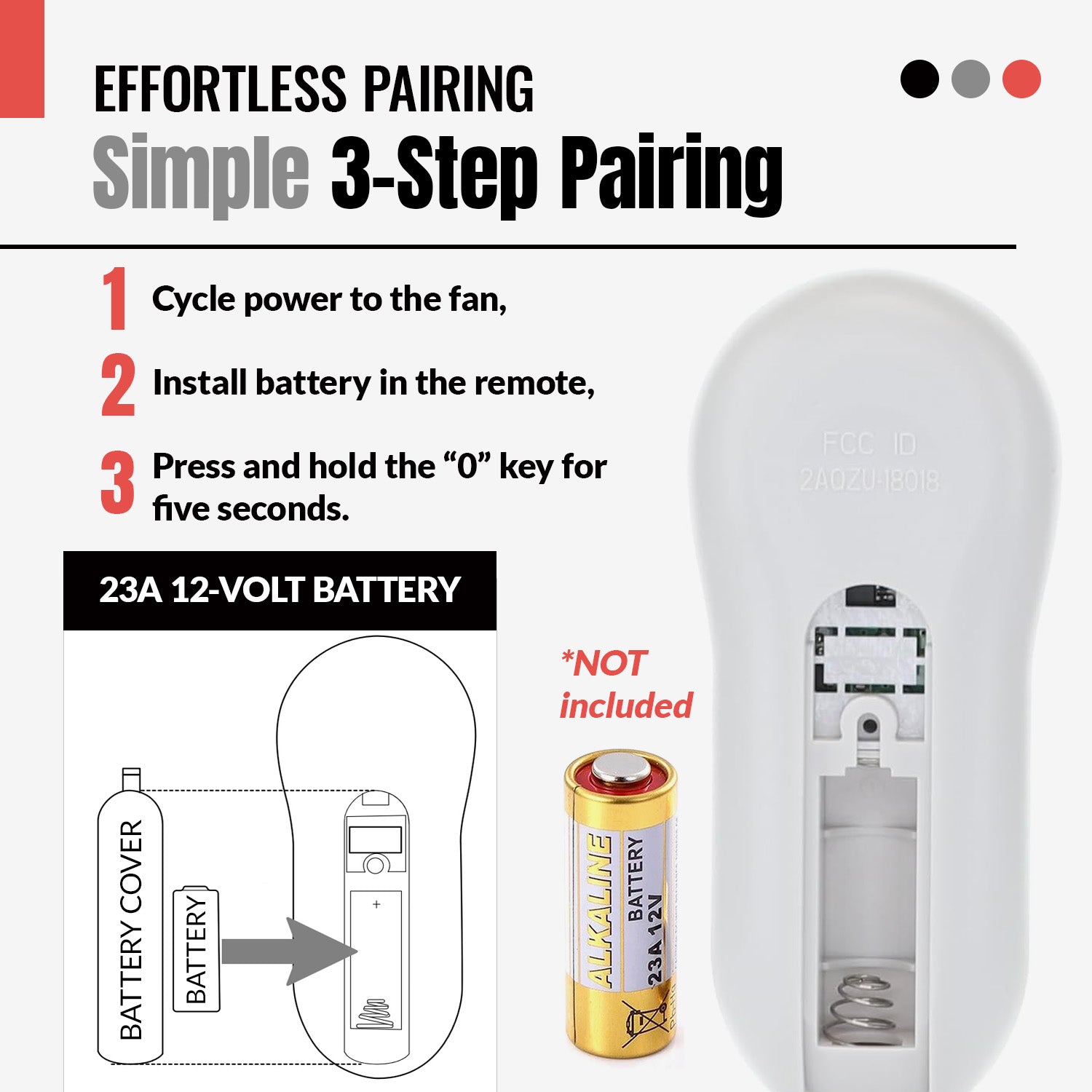 Anderic RRTR214D Replacement Ceiling Fan Remote Control for Harbor Breeze TR214D, KUJCE10311, KUJCE10712, and Others