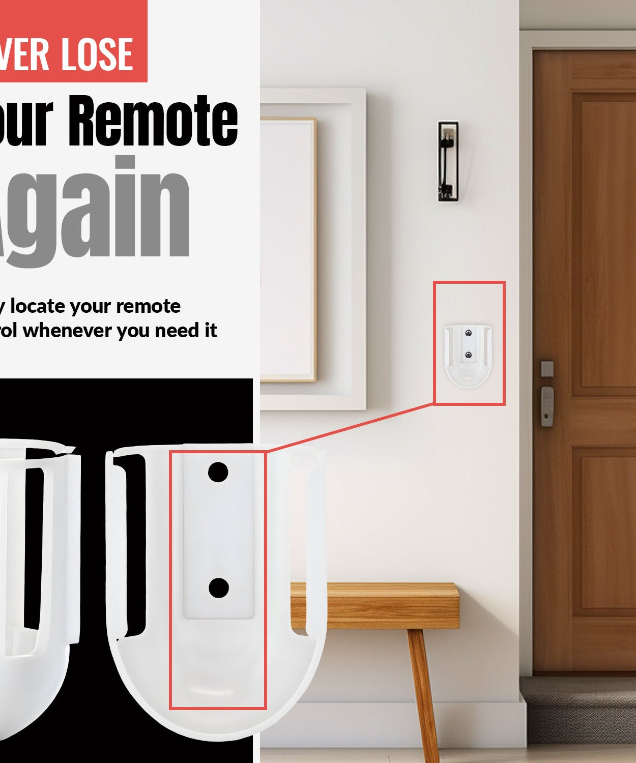 Anderic RRTR214DWM Ceiling Fan Remote Control Wall Mount Bracket for TR214D KUJCE10311 KUJCE10712 TR214B