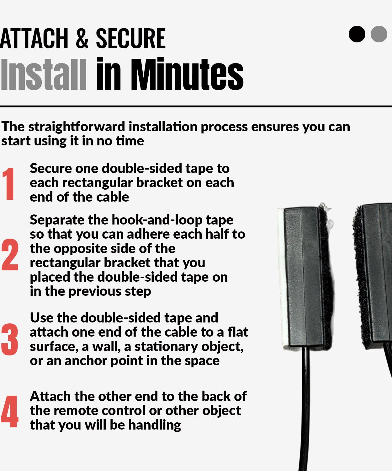 Anderic CBL02 Universal Security Cable Tether for Remote Controls