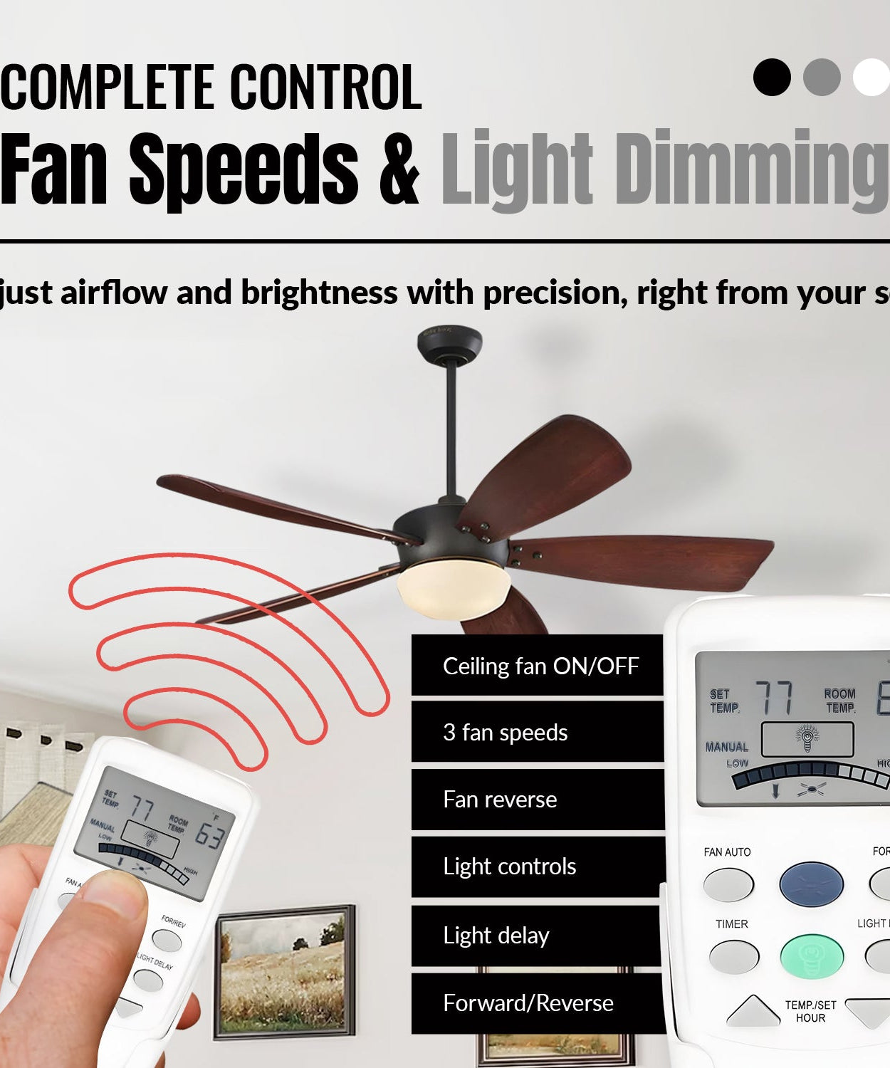 Anderic FAN10R/FAN9TR Replacement Ceiling Fan Kit for Hampton Bay