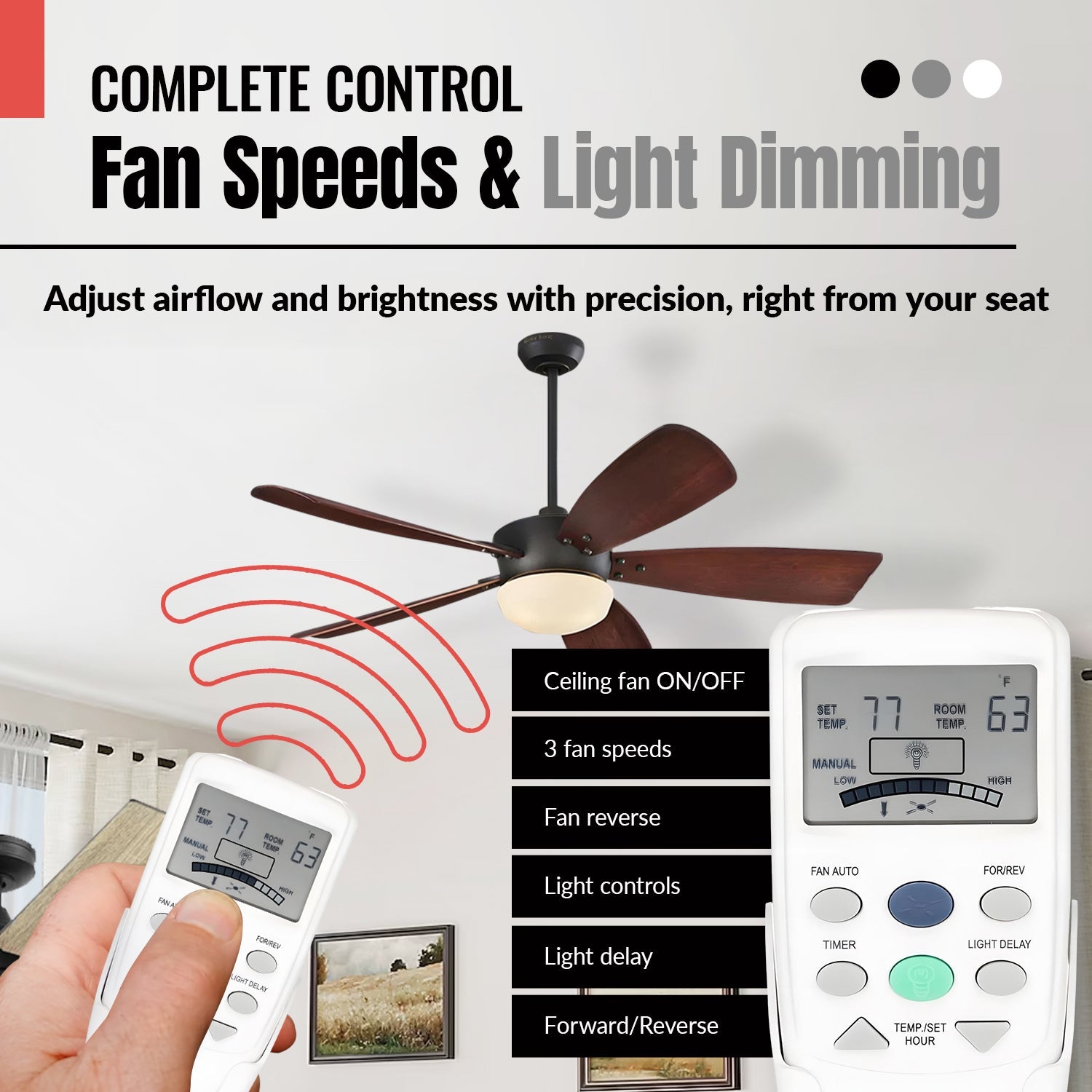 Anderic FAN10R/FAN9TR Replacement Ceiling Fan Kit for Hampton Bay