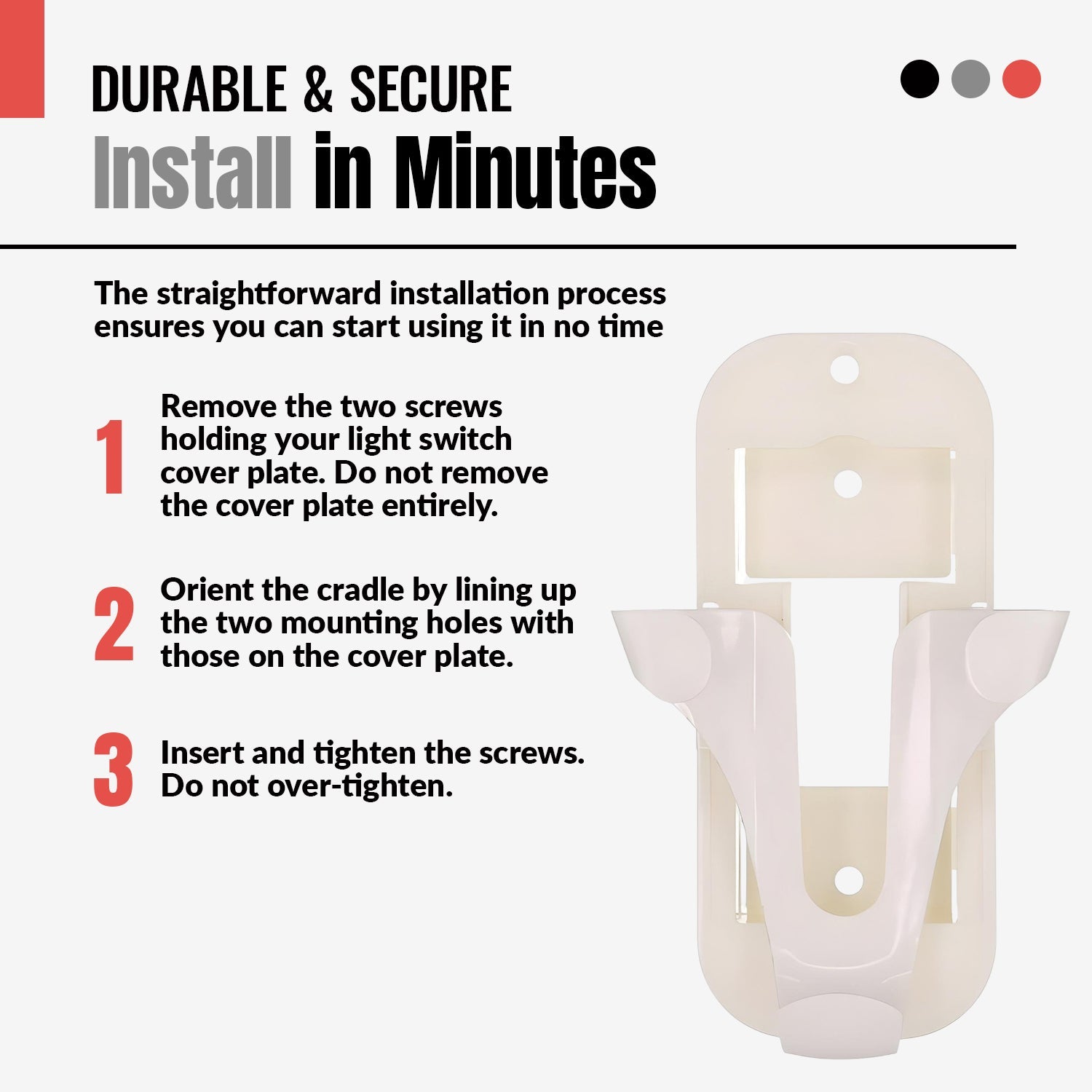 Anderic 99122WM Replacement Wall Mount Bracket for Hunter 99122 and 99123 Ceiling Fan Remote Controls