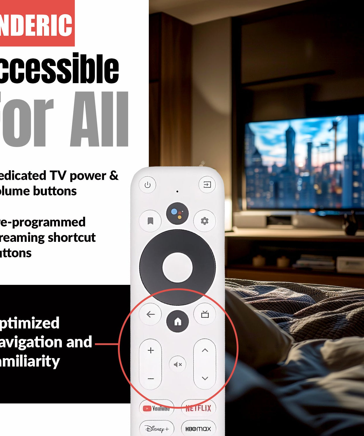 ONN 025C008 for Android TV 2K FHD Streaming Stick / 4K UHD Streaming Device Streaming Remote Control