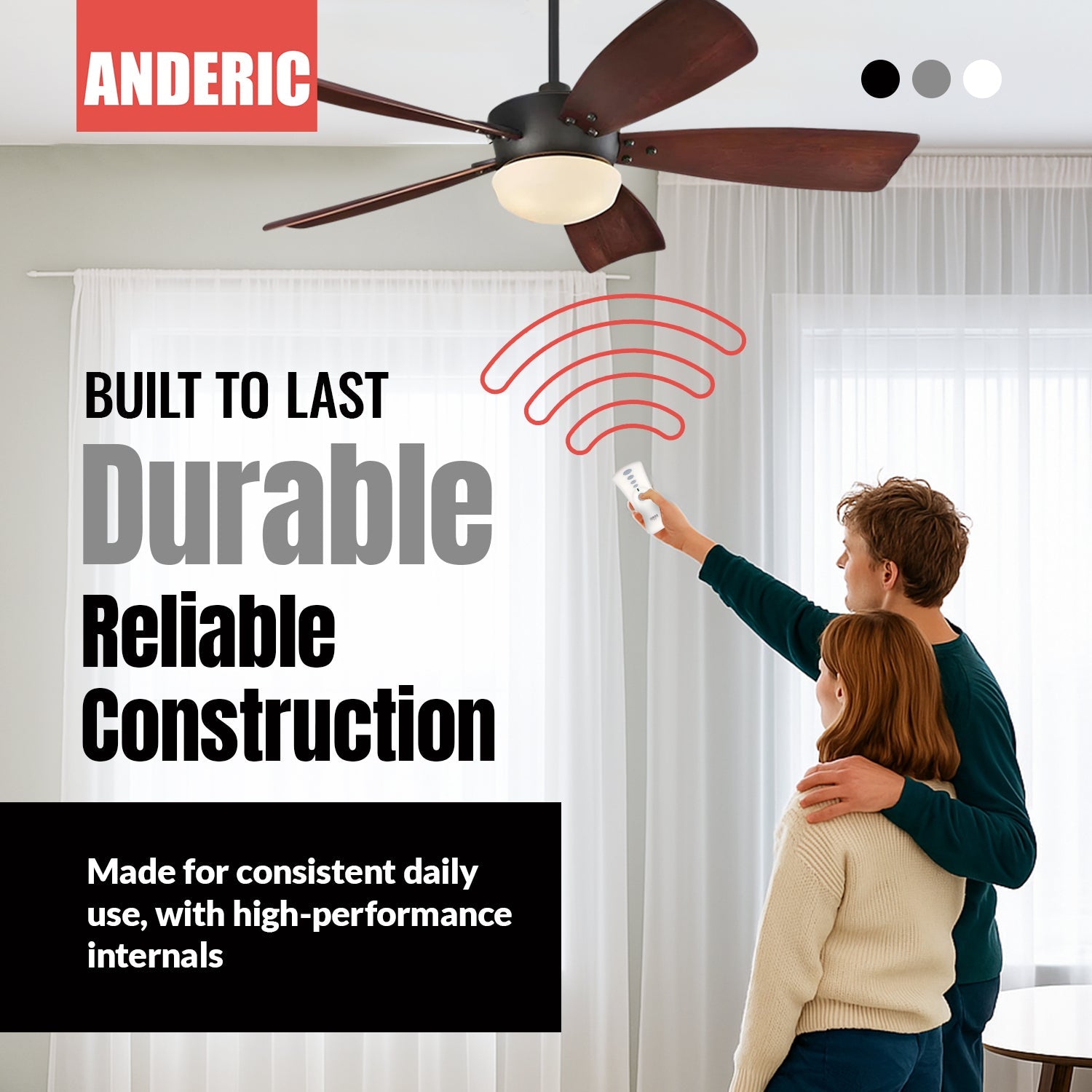 Anderic 99119 Replacement Ceiling Fan Remote Control for Hunter 99119