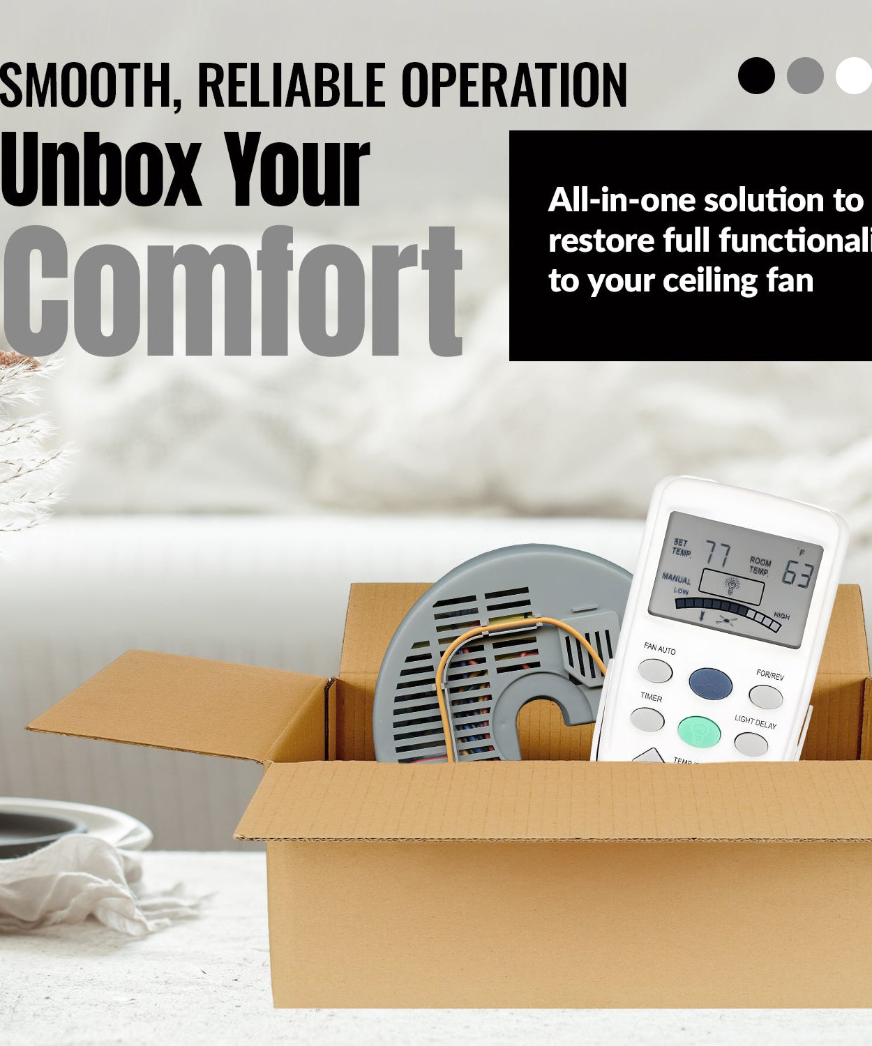 Anderic FAN10R/FAN9TR Replacement Ceiling Fan Kit for Hampton Bay