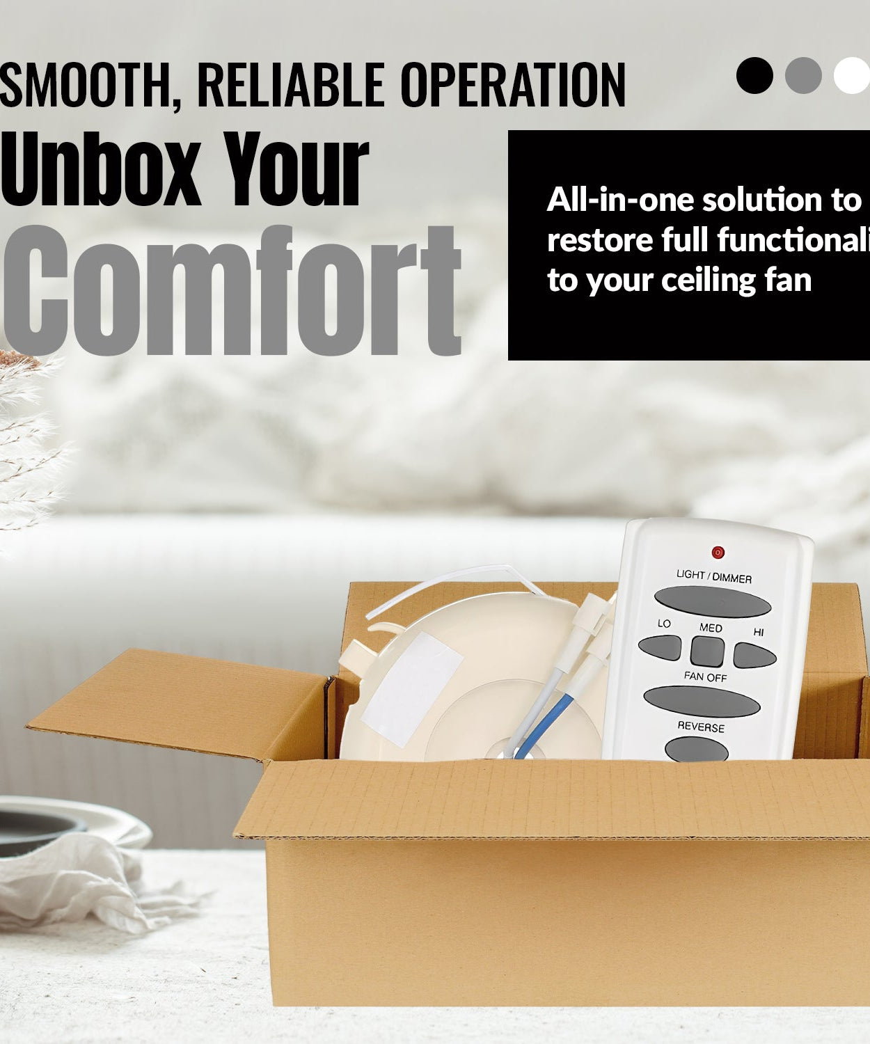 Anderic UC7051RKIT Replacement Ceiling Fan Kit for Hampton Bay and Others | RR7078TR/UC7051R