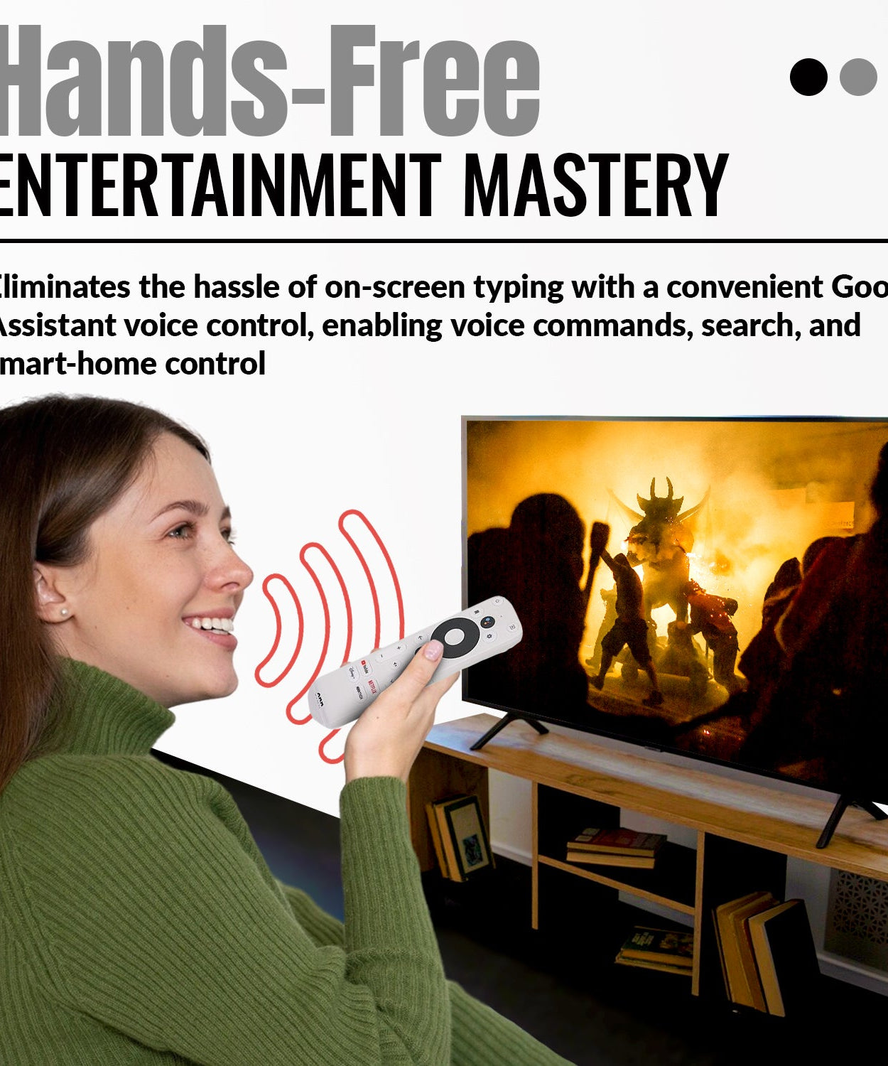 ONN 025C008 for Android TV 2K FHD Streaming Stick / 4K UHD Streaming Device Streaming Remote Control