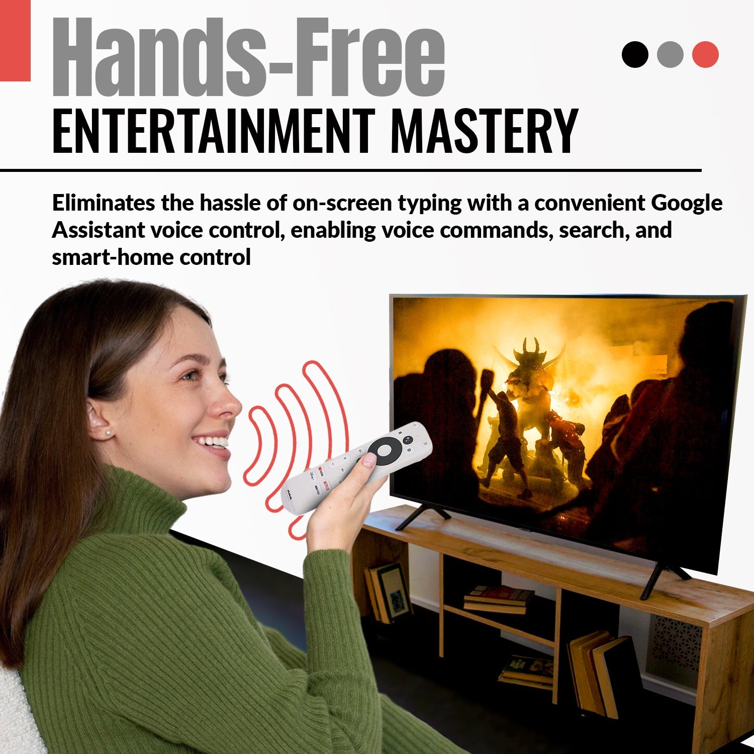 ONN 025C008 for Android TV 2K FHD Streaming Stick / 4K UHD Streaming Device Streaming Remote Control
