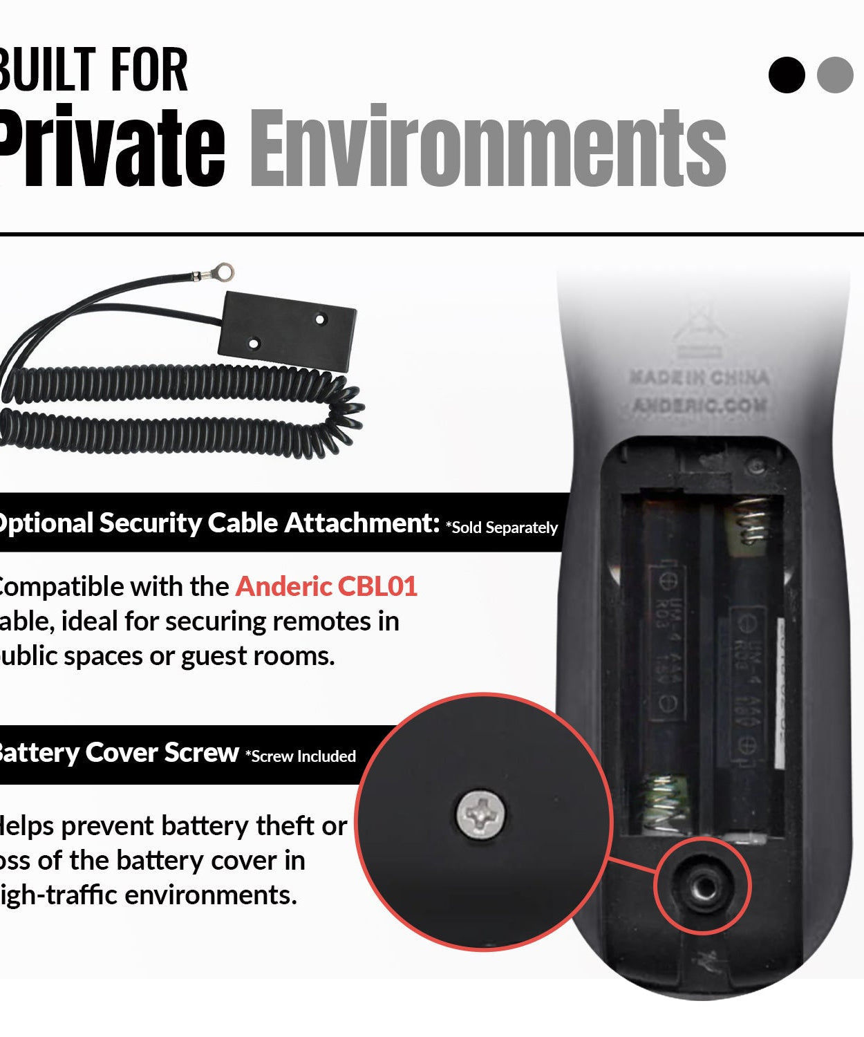 Anderic RRP265V5 Replacement 2-Device Universal Remote Control for Verizon FiOS Cable - P265v5