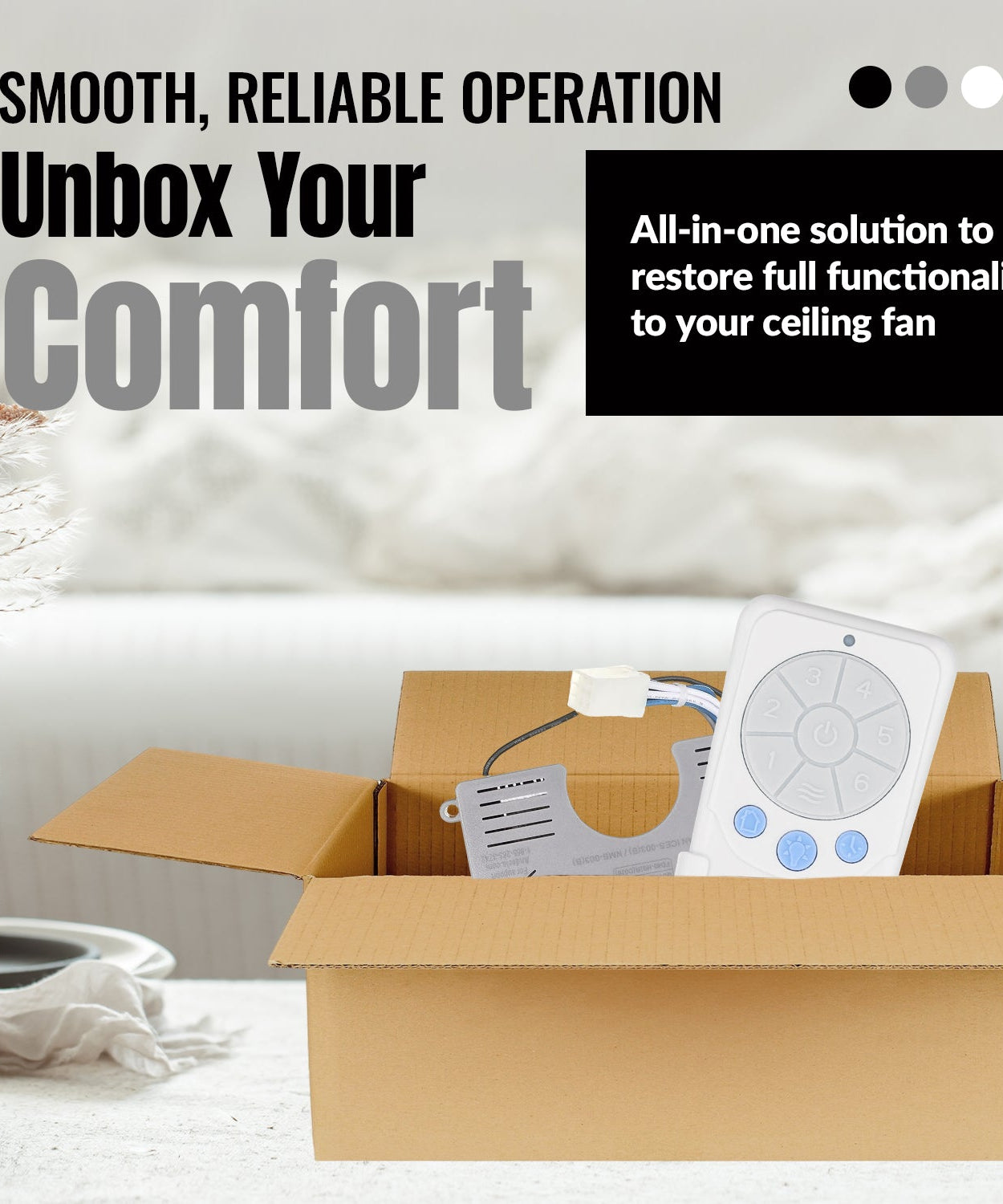 Anderic RRTX012/FD40-H02R Replacement Ceiling Fan Remote Control Kit