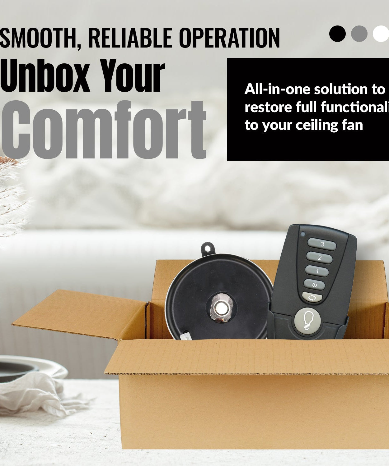 Anderic MR77A-MOLEX-KIT Replacement Ceiling Fan Remote Control Kit - MR77A, RR7222T434, MOLEX-AMP-ADAPTER