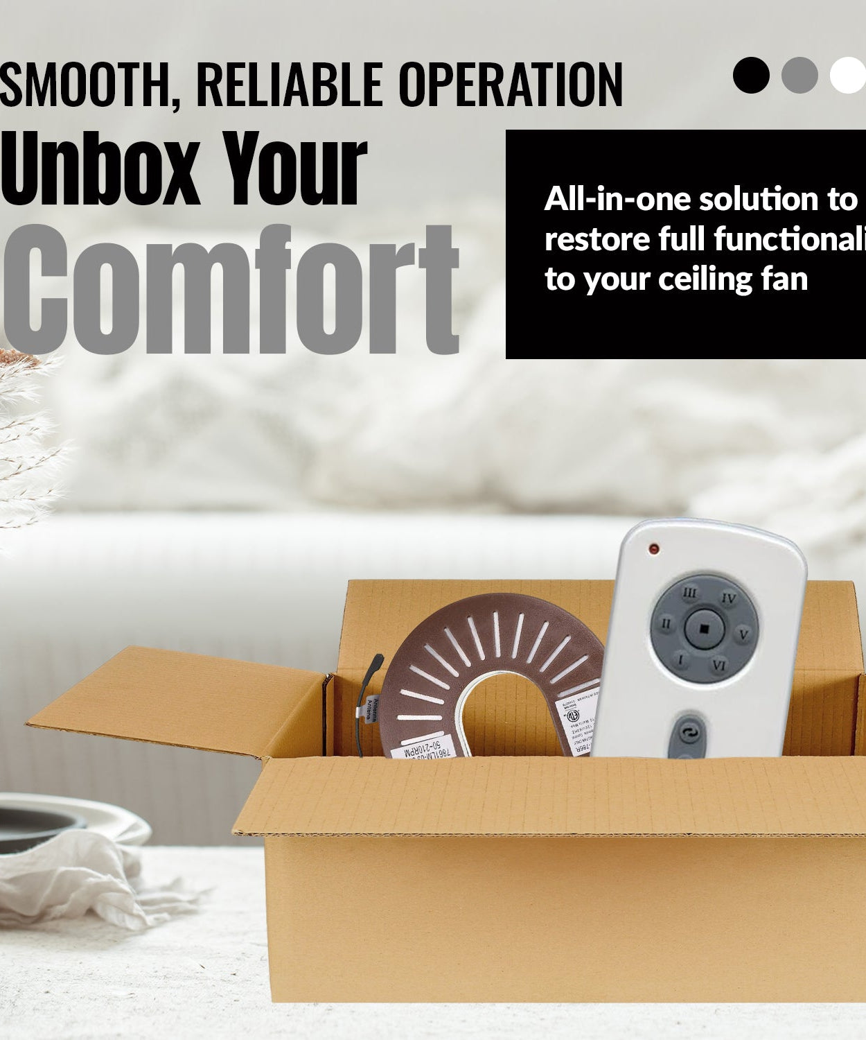 Anderic RH786R/RR787T-KIT Replacement Ceiling Fan Remote Control Kit for Casablanca and Others