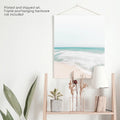Neutral Summer Photo. Blue Ocean Waves, Sandy Beach