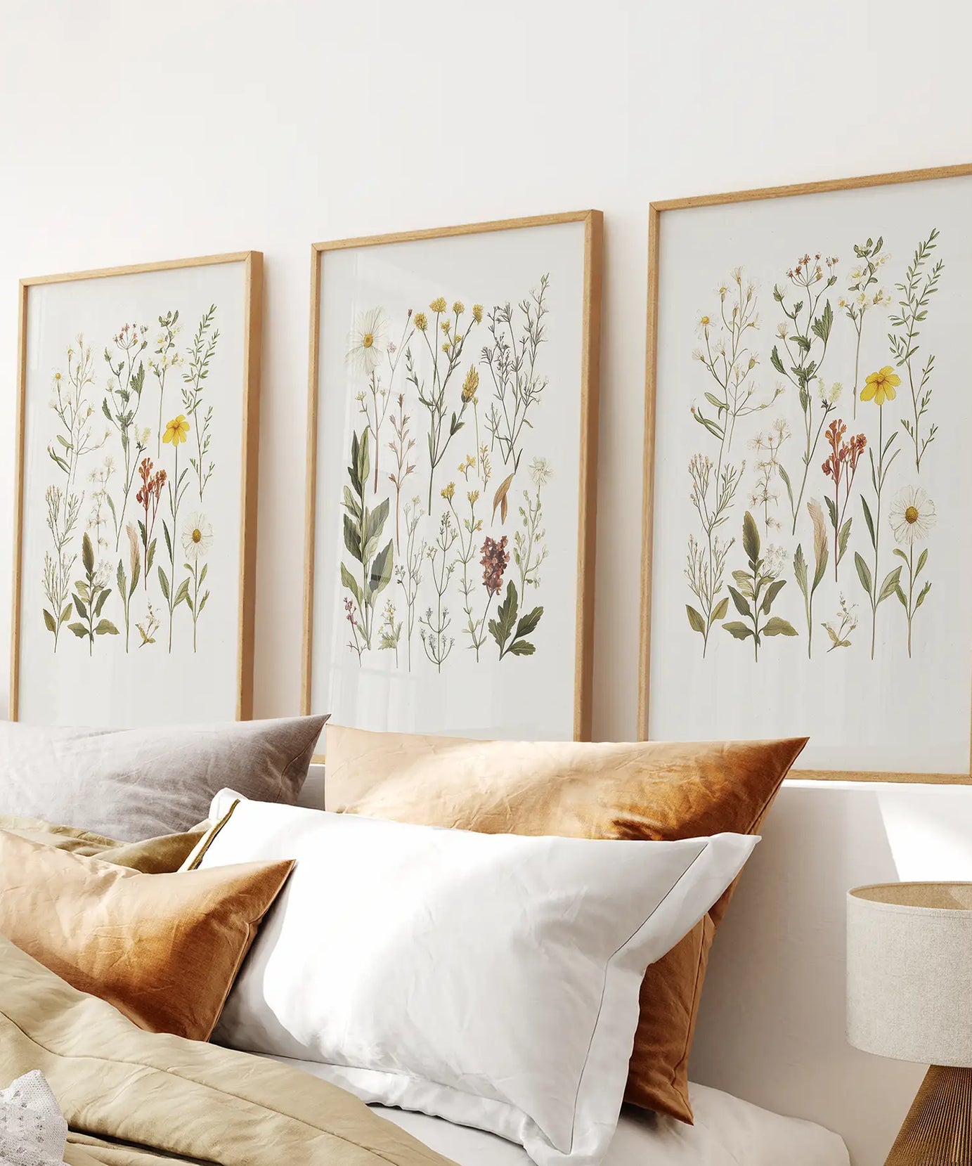 Wildflower Nature Prints. Modern Wall Art Decor
