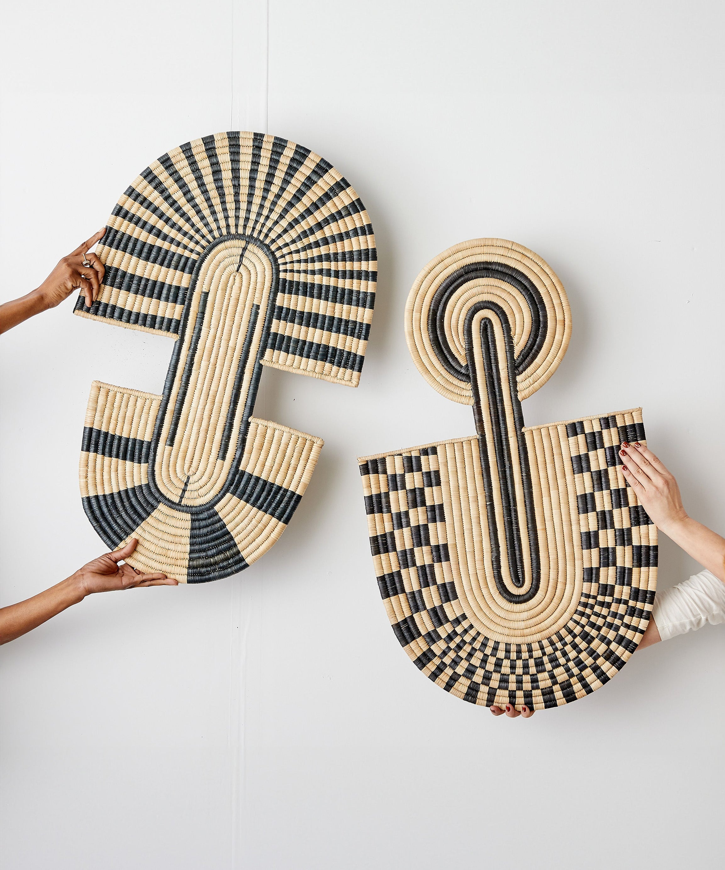 Maravi Patterned Black & Natural Woven Wall Art
