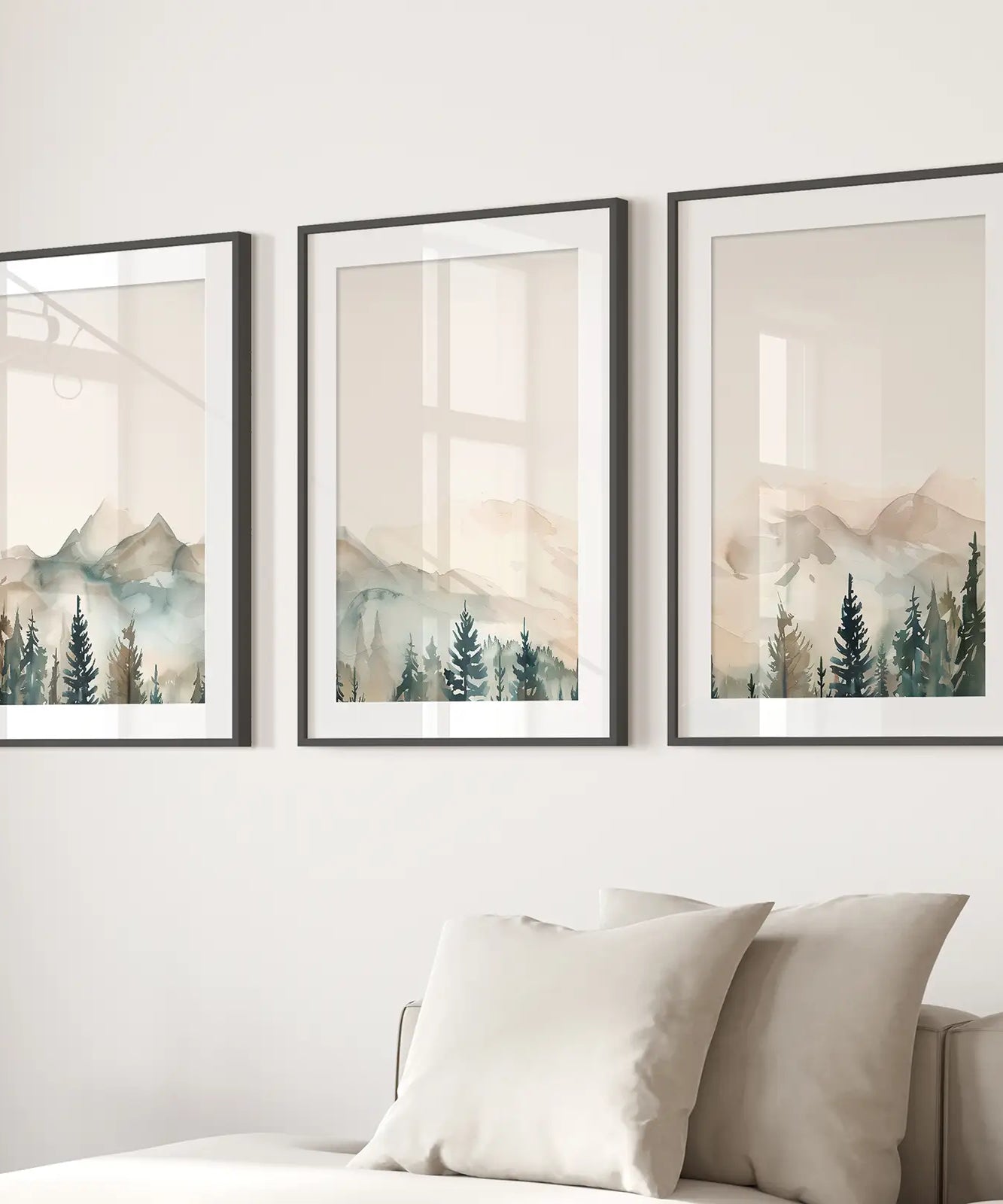 Nature Prints Modern Minimal Forest Wall Art Set