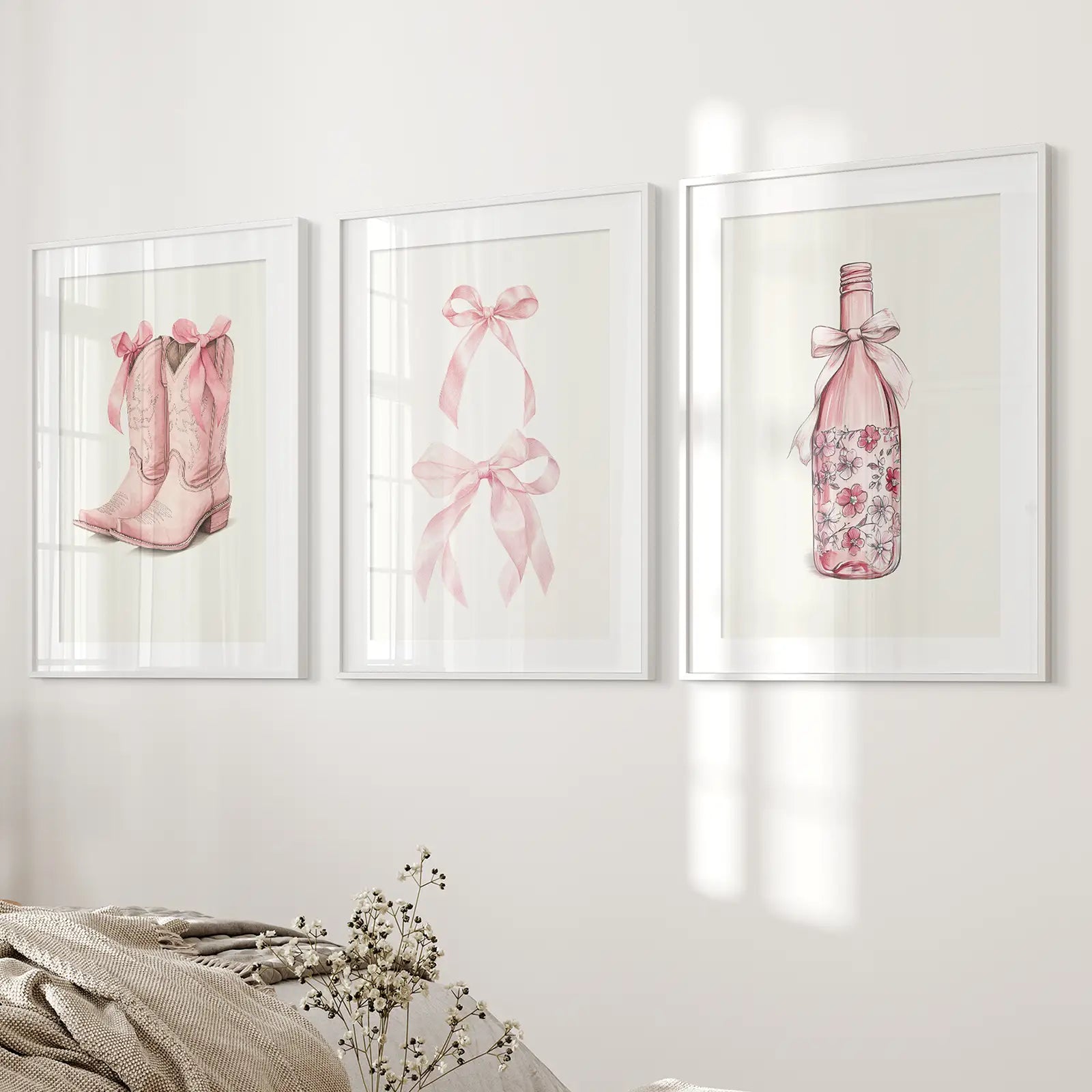 Cowgirl-Stiefel Preppy Modern Wandkunst Poster-Set