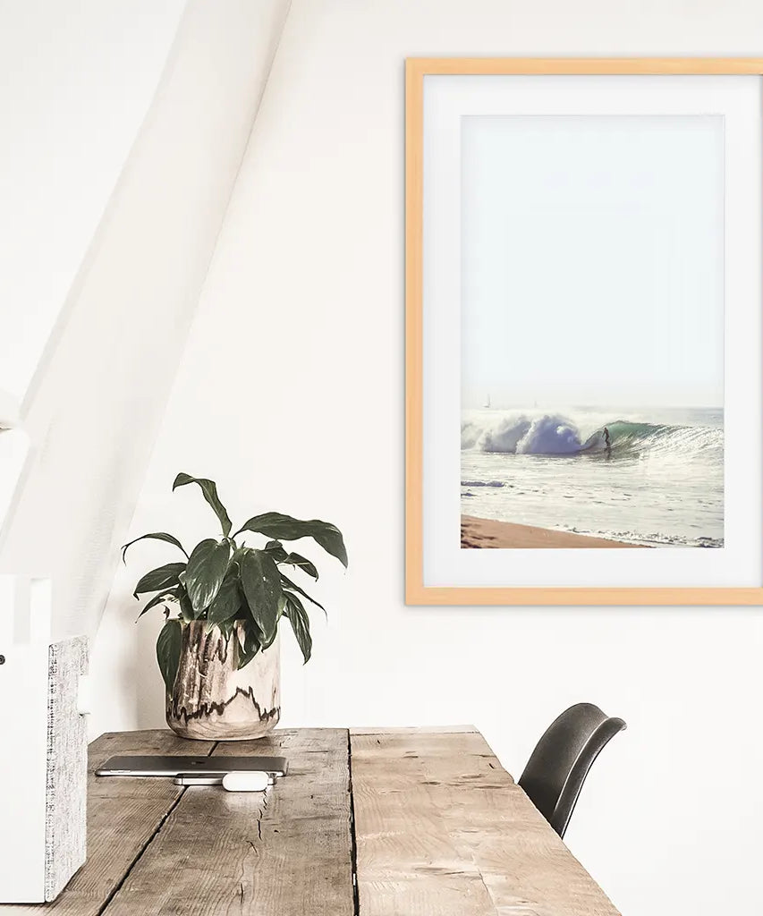 Kalifornien Surfen. Küstenwellen Wandkunstdruck