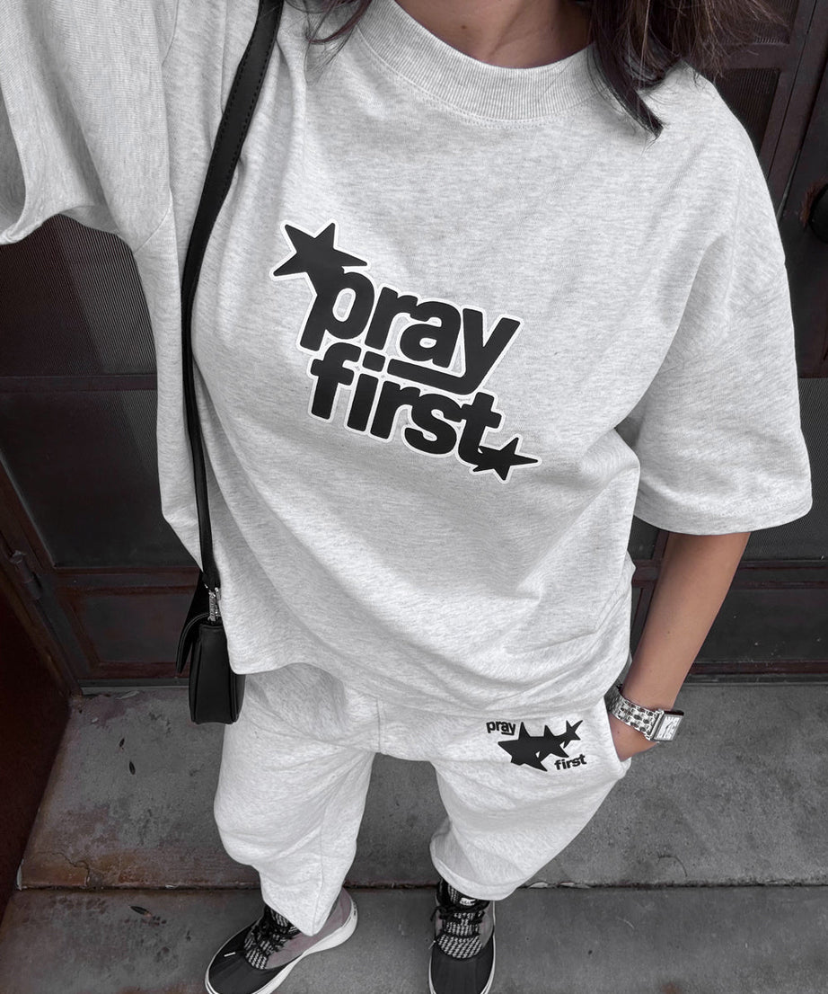 Pray First Heavyweight Tee