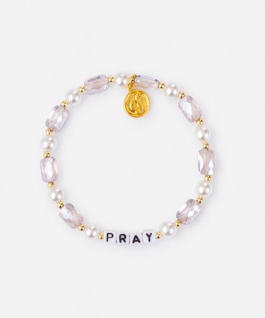 Pray Pearl Letter Bracelet