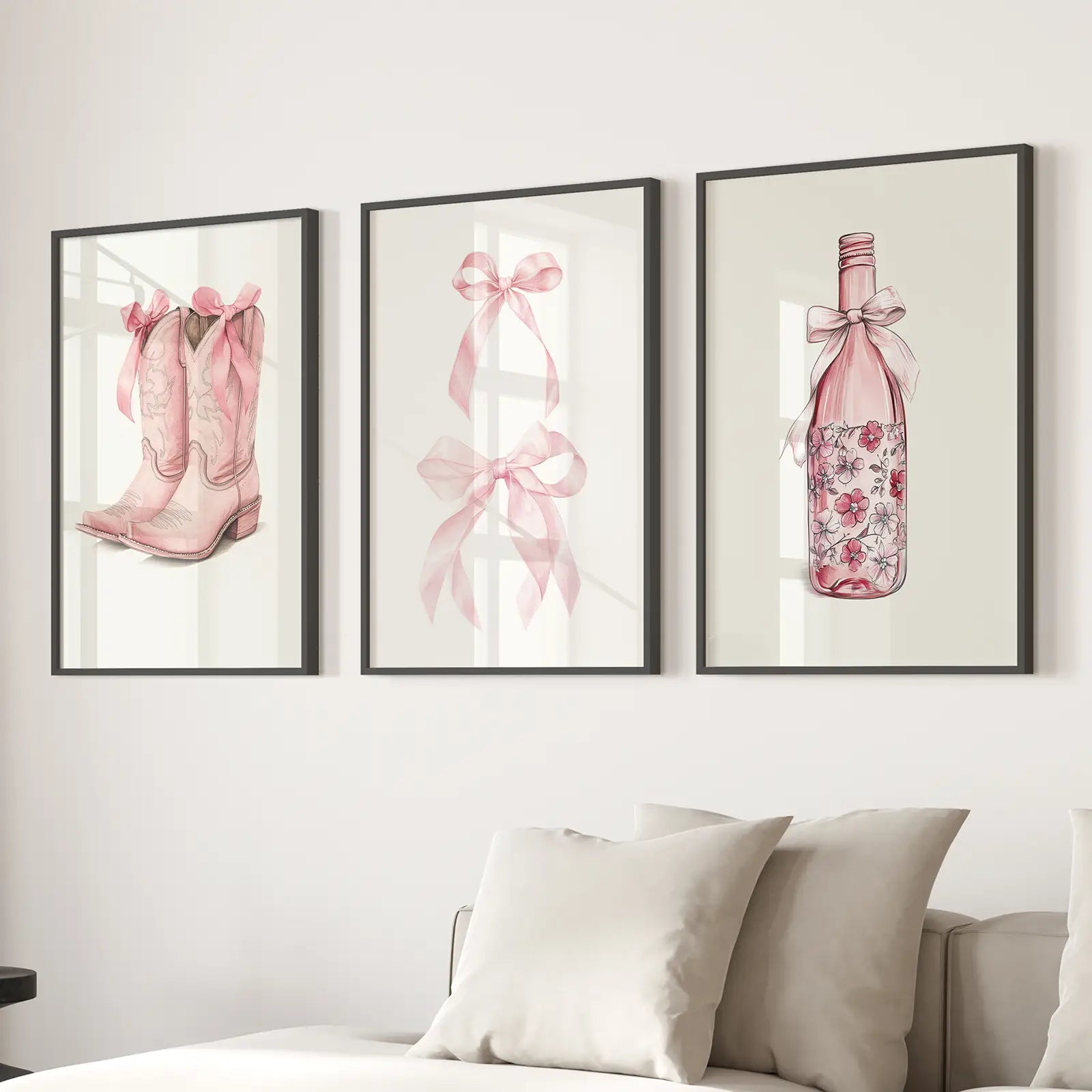 Cowgirl-Stiefel Preppy Modern Wandkunst Poster-Set