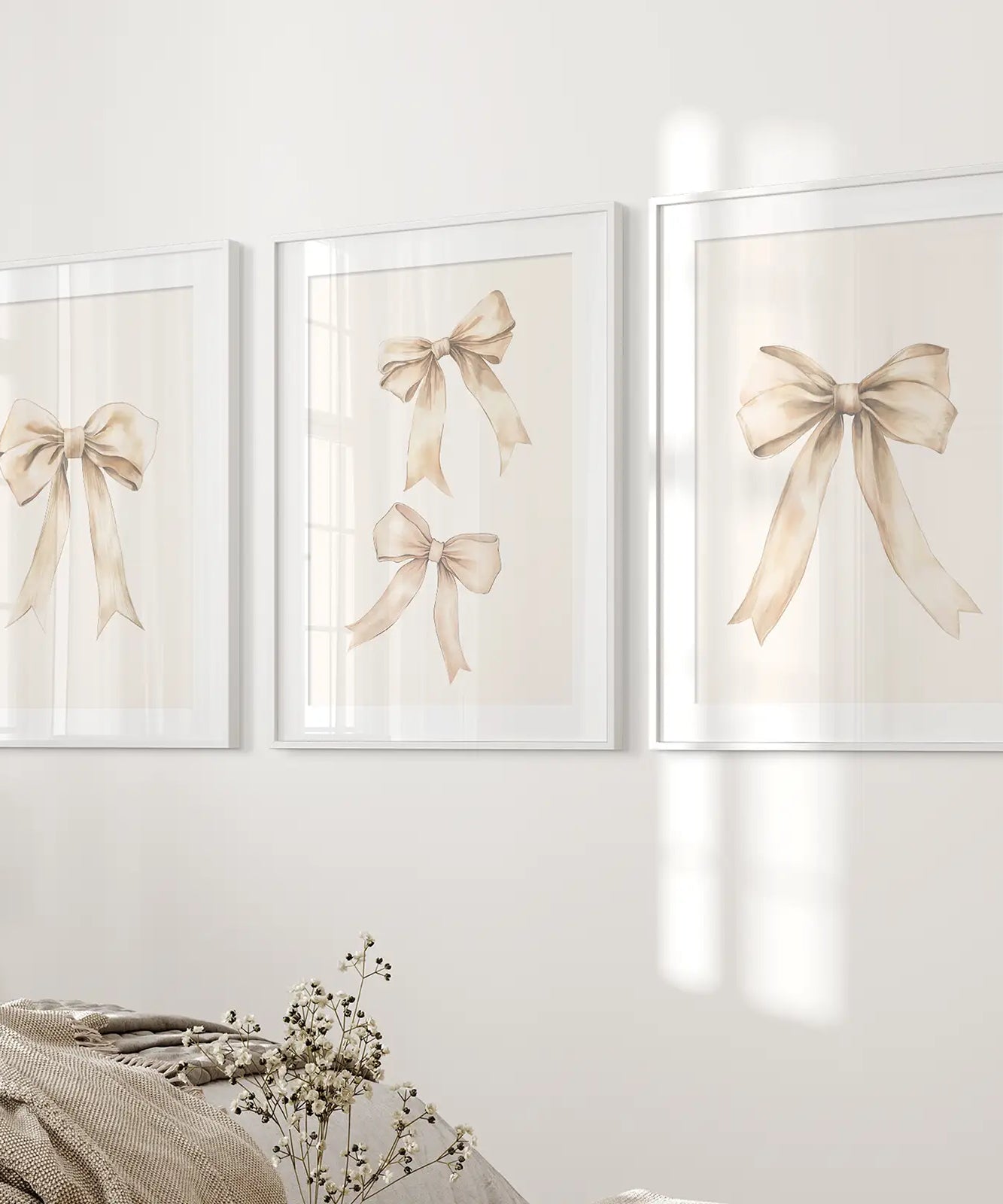 Trendige ästhetische Schleifen Kinderzimmer Wandkunst Set Poster