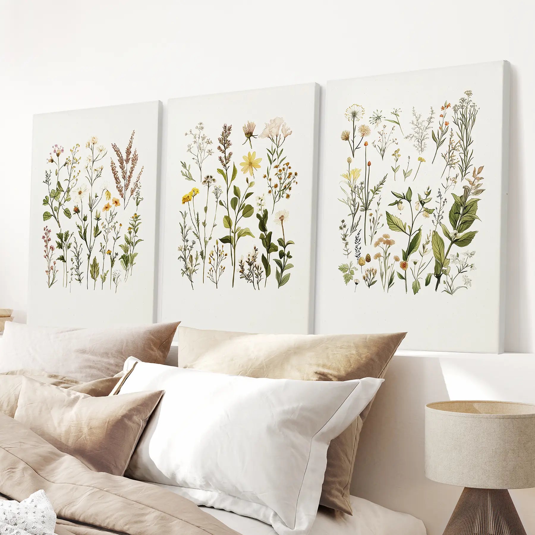 Minimalistische Wildpflanzen. Botanische Poster Kunst Deko