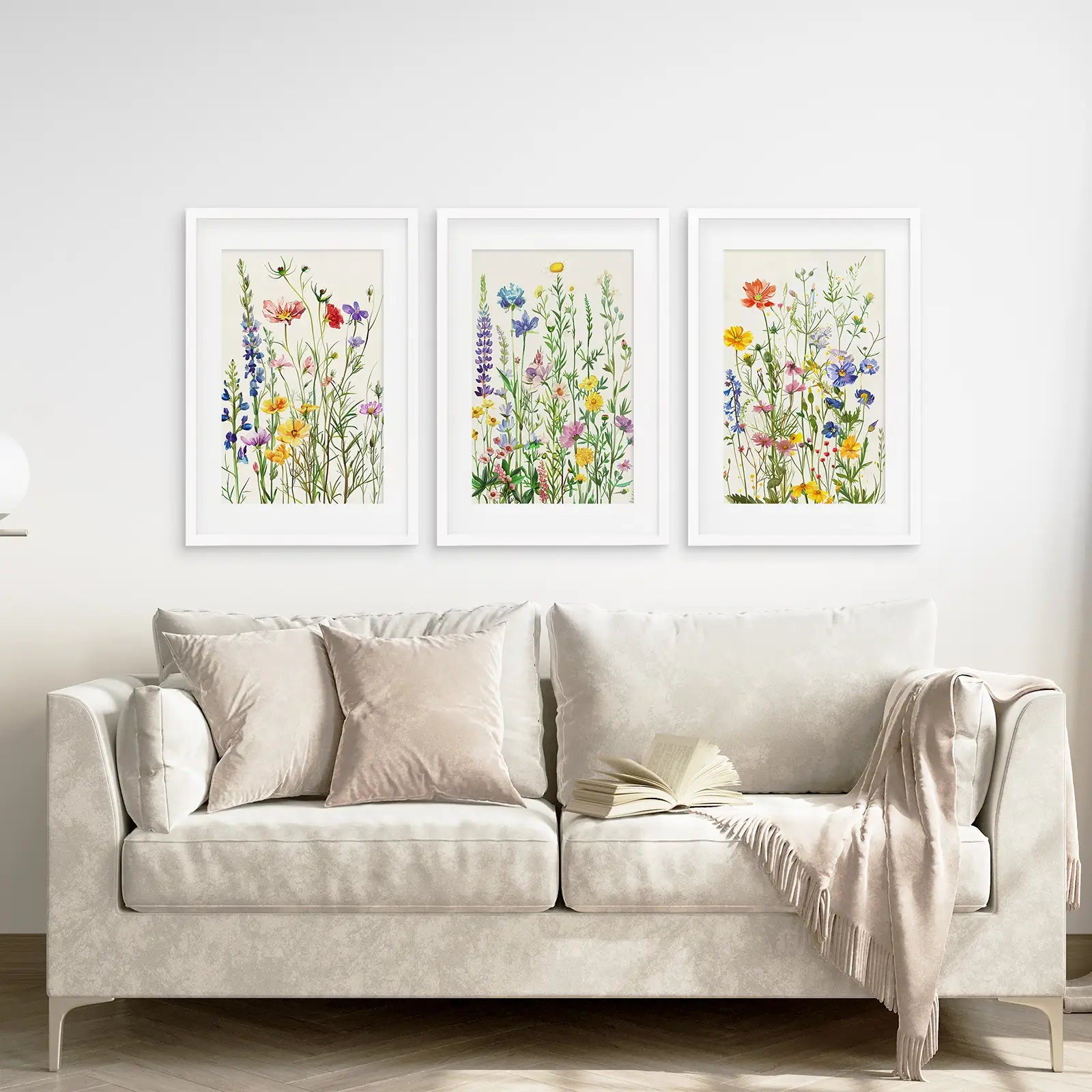 Blumenwiesen-Wandkunst Aquarell-Drucke