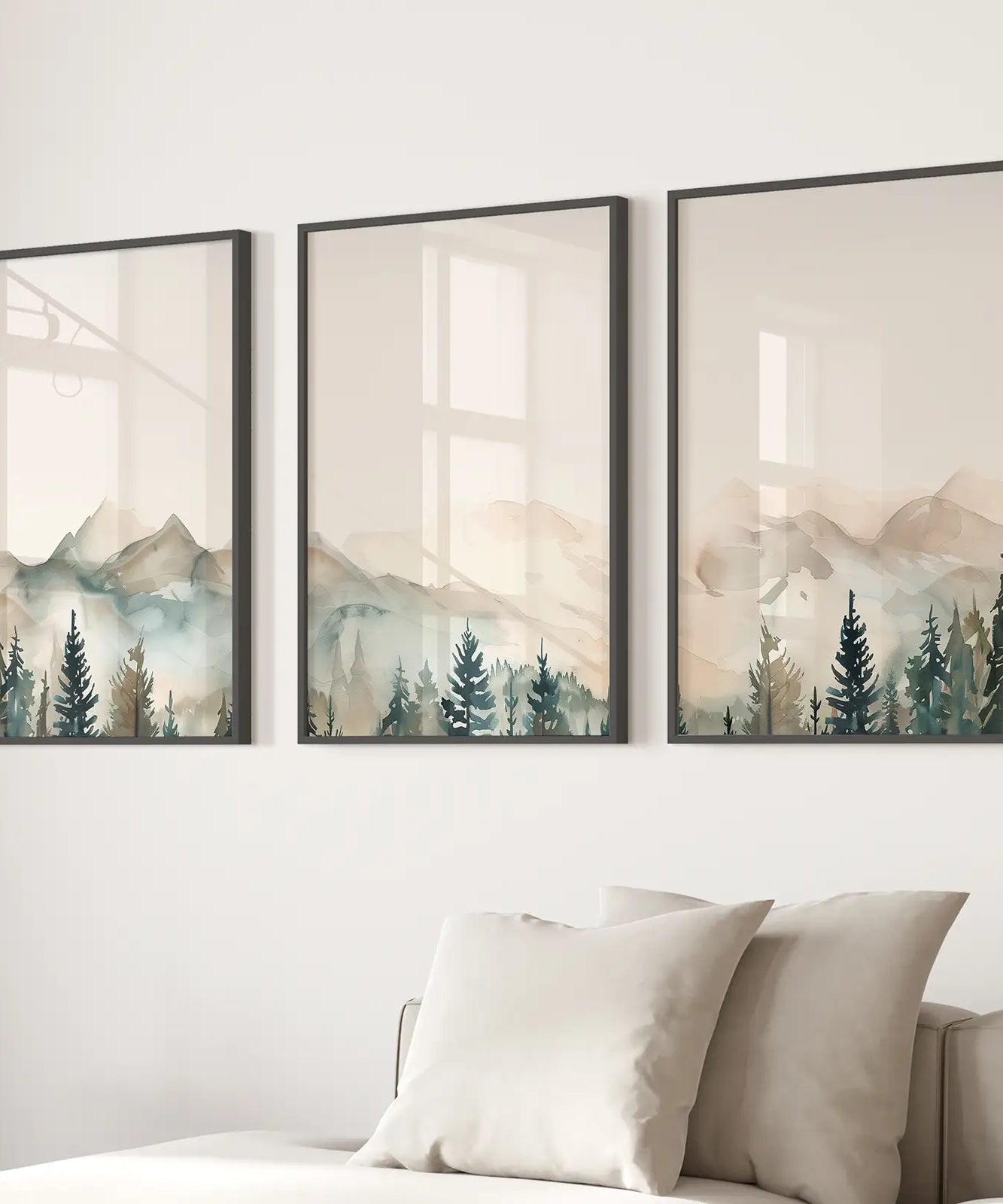 Nature Prints Modern Minimal Forest Wall Art Set