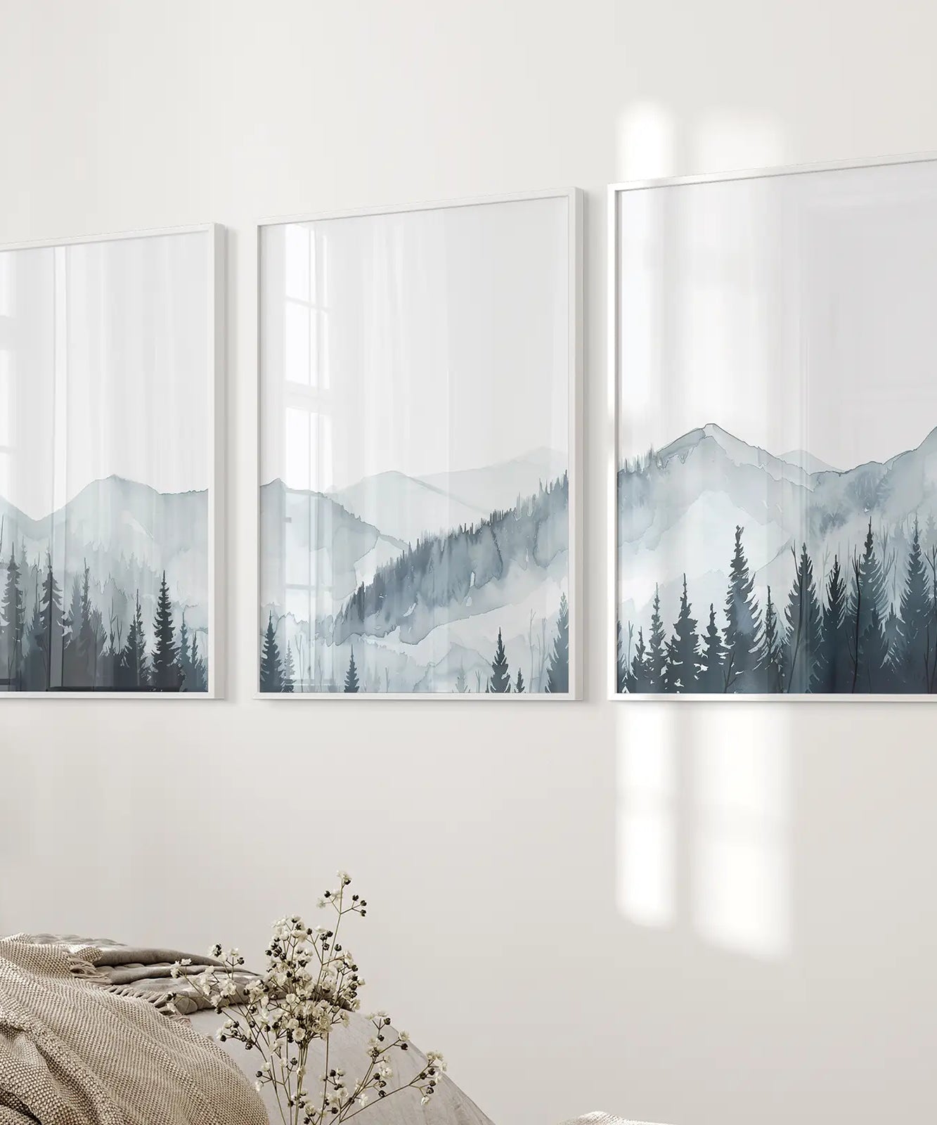 Aquarell Gebirgslandschaft Wandkunst Poster
