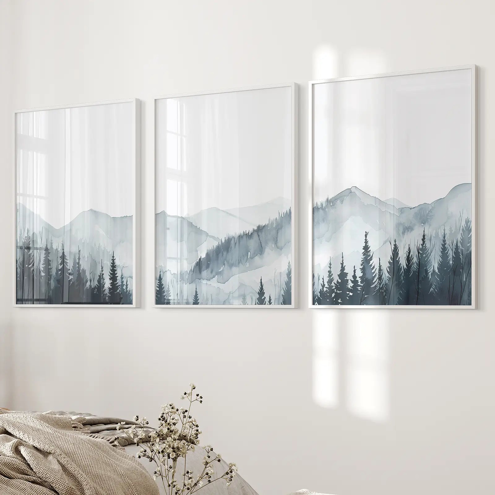 Aquarell Gebirgslandschaft Wandkunst Poster
