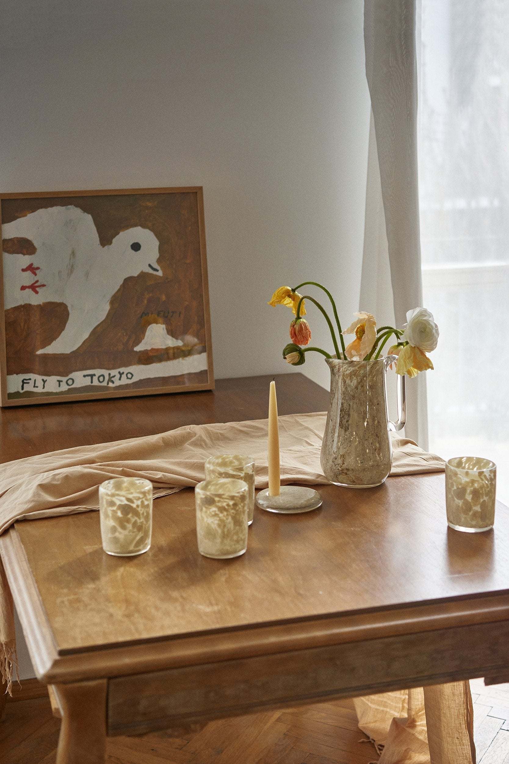 Mundgeblasener Kerzenhalter aus Glas