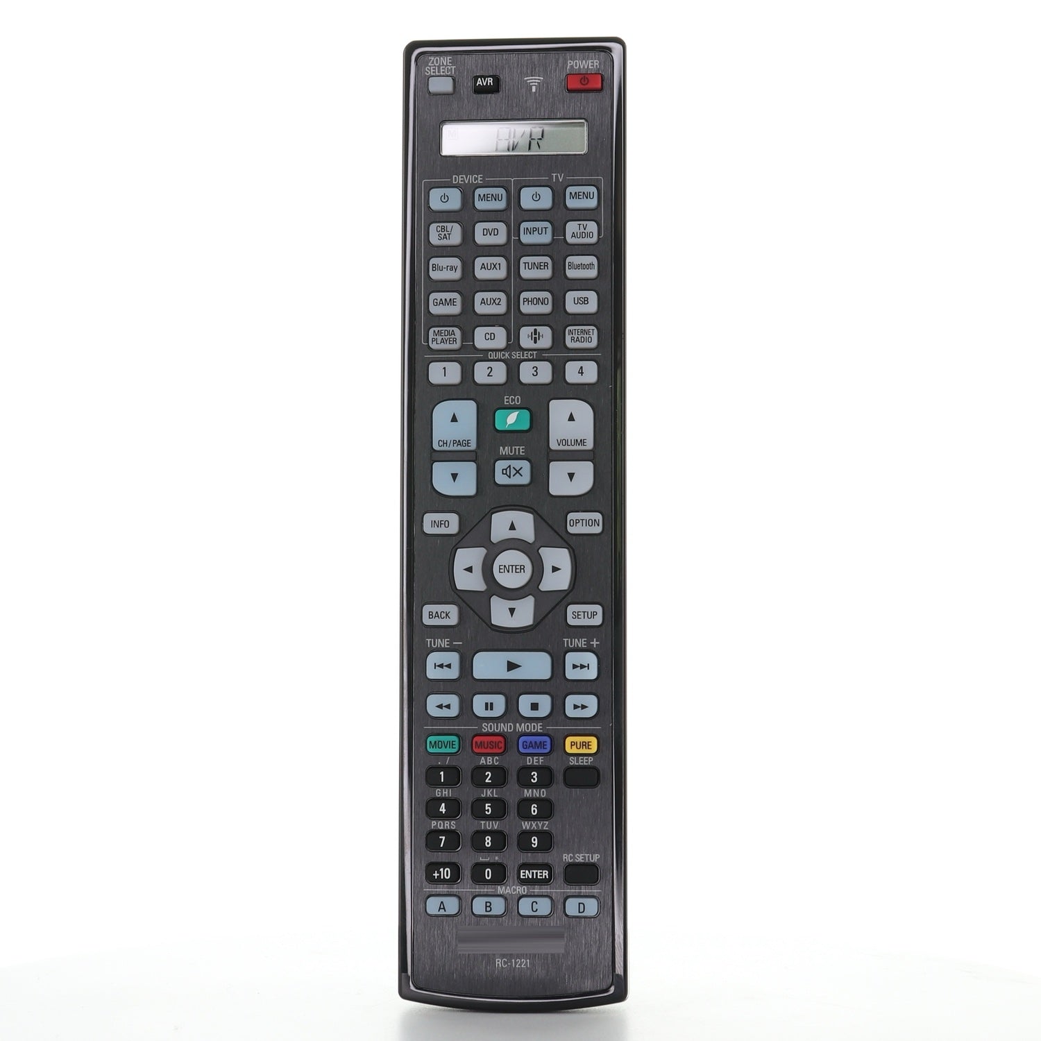 Denon RC-1221 A/V Receiver Remote Control | Motion-lit Backlight | AVRA110 - 30701025200AS