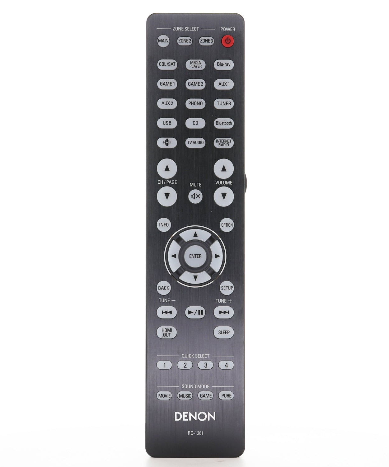 Denon RC-1261 A/V Receiver Remote Control | AVRA10H - 30701029900AS