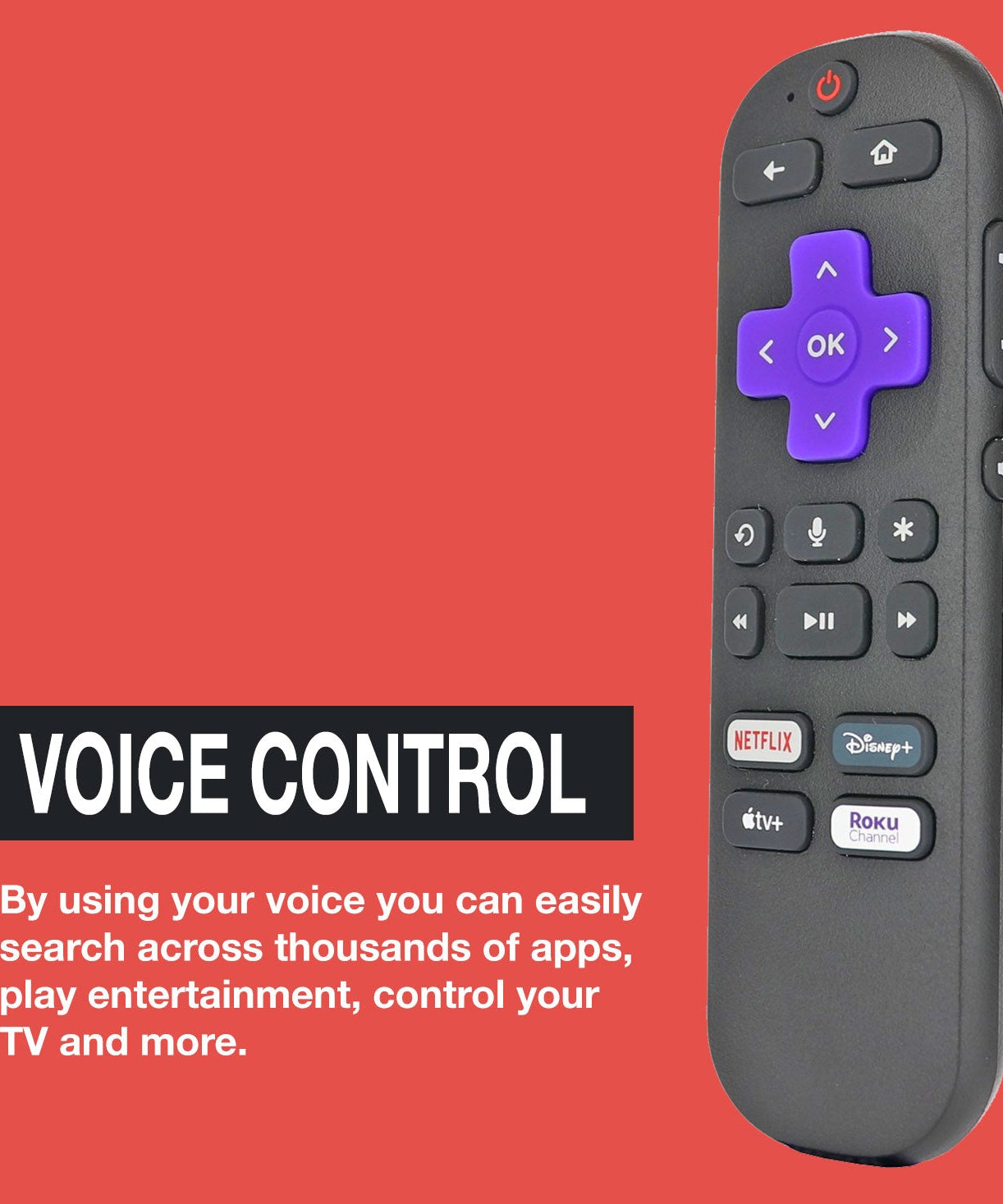 Anderic RC-GZ1 Universal Remote Control for Roku Streaming Stick, StreamBar, and TV | RCFA5 RCGZ1