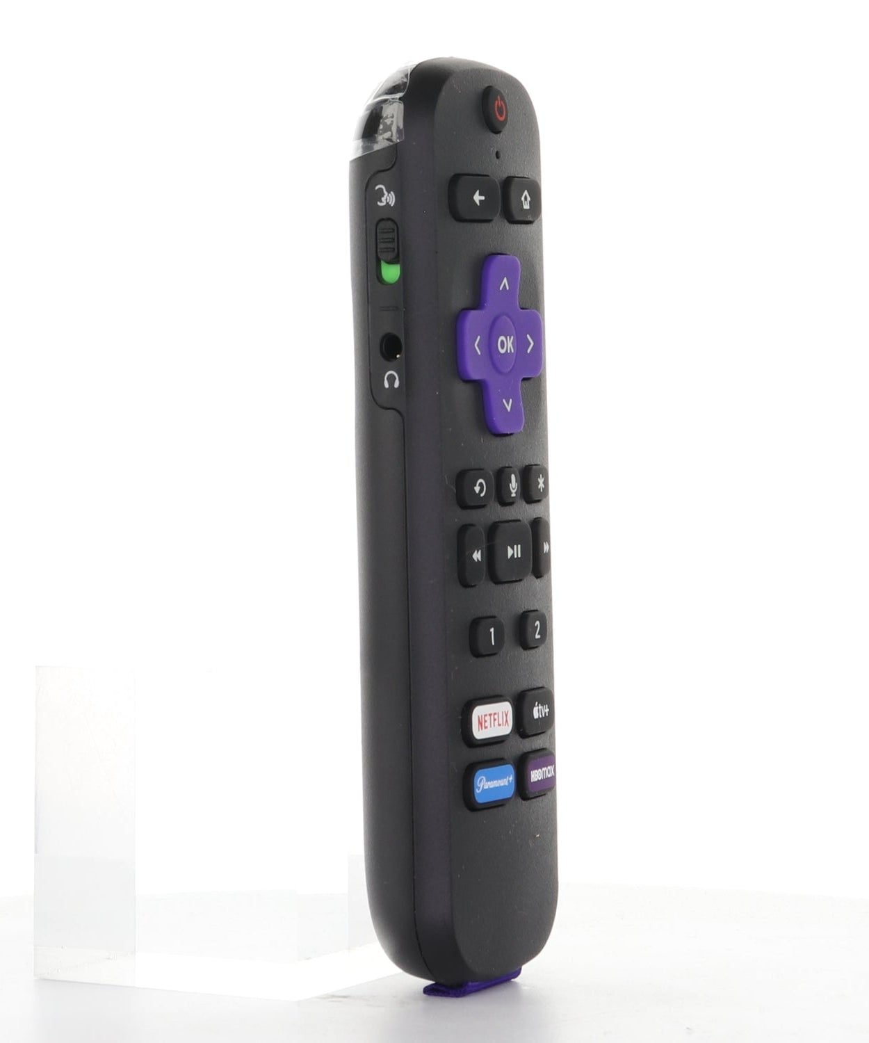 Roku RC-MC1 / RC-MC1F With Headphone jack, Roku Streaming and TV Remote Control - Netflix, Apple TV +,  Paramount, HBOMax - 3026000019