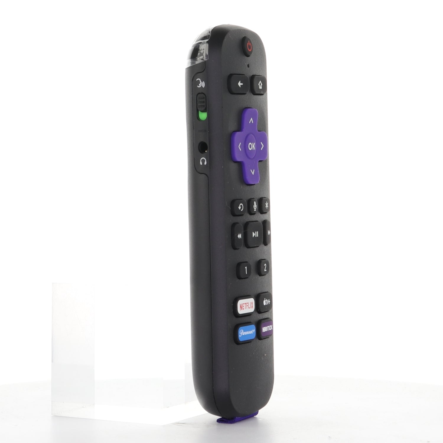 Roku RC-MC1 / RC-MC1F With Headphone jack, Roku Streaming and TV Remote Control - Netflix, Apple TV +,  Paramount, HBOMax - 3026000019