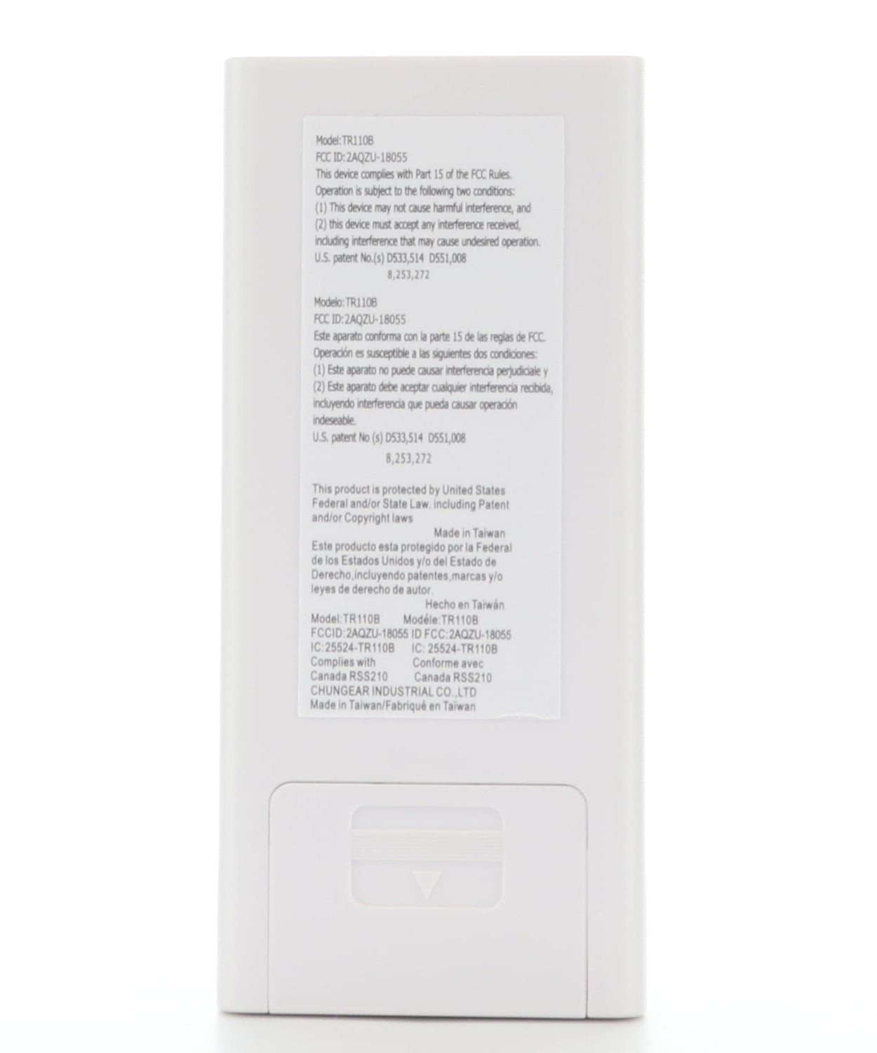 Minka-Aire 3-Speed 256 Bit Handheld Ceiling Fan Remote Control - White - RCS213, TR110A, KUJCE10007