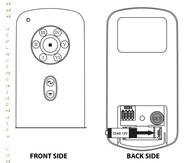 Substitute for Hampton Bay UC787GT Ceiling Fan Remote Control [RR787T]