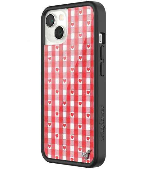 Gingham Hearts | Red iPhone Case